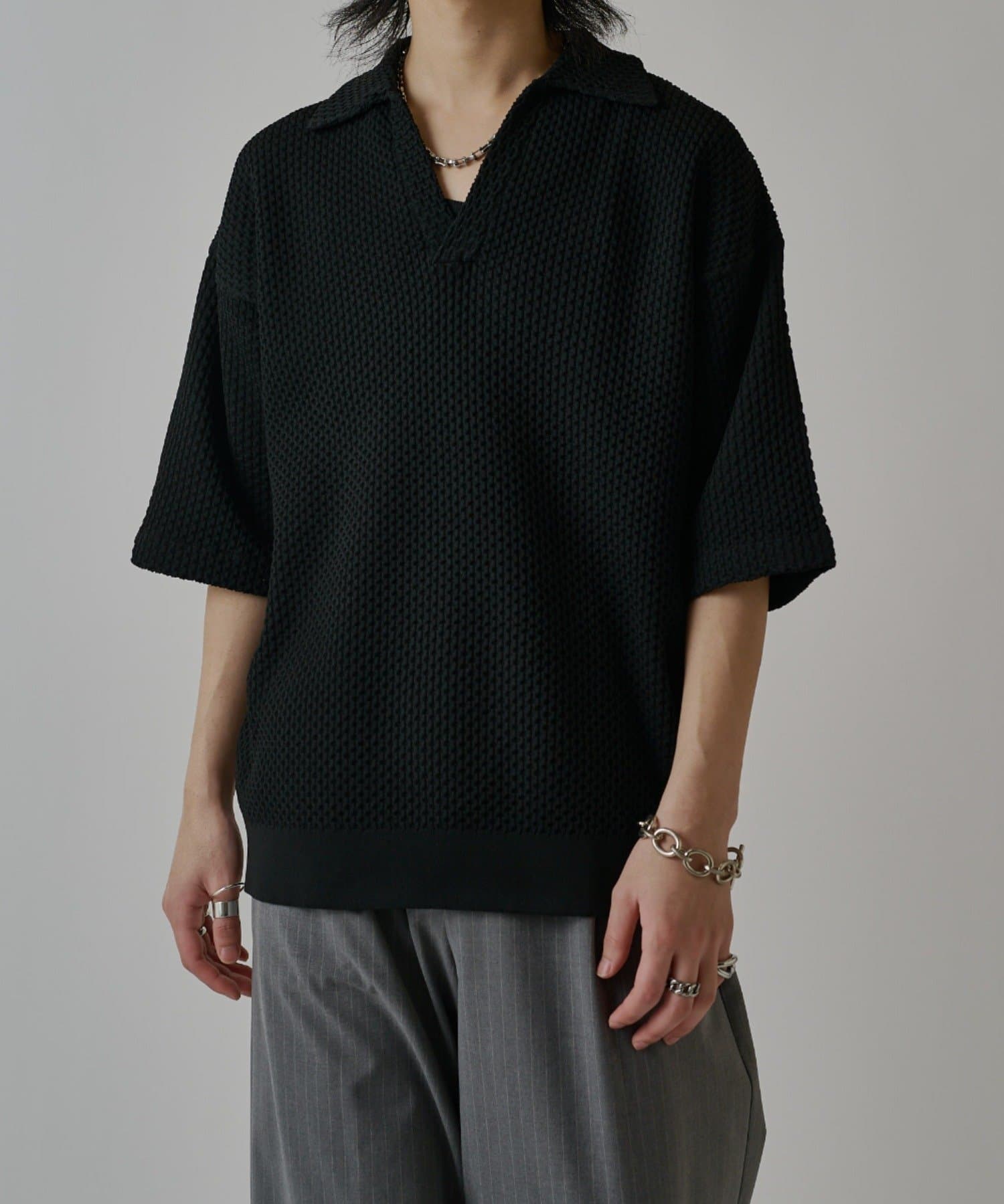 Lui's(ルイス) ワッフルショートスリーブスキッパーシャツ