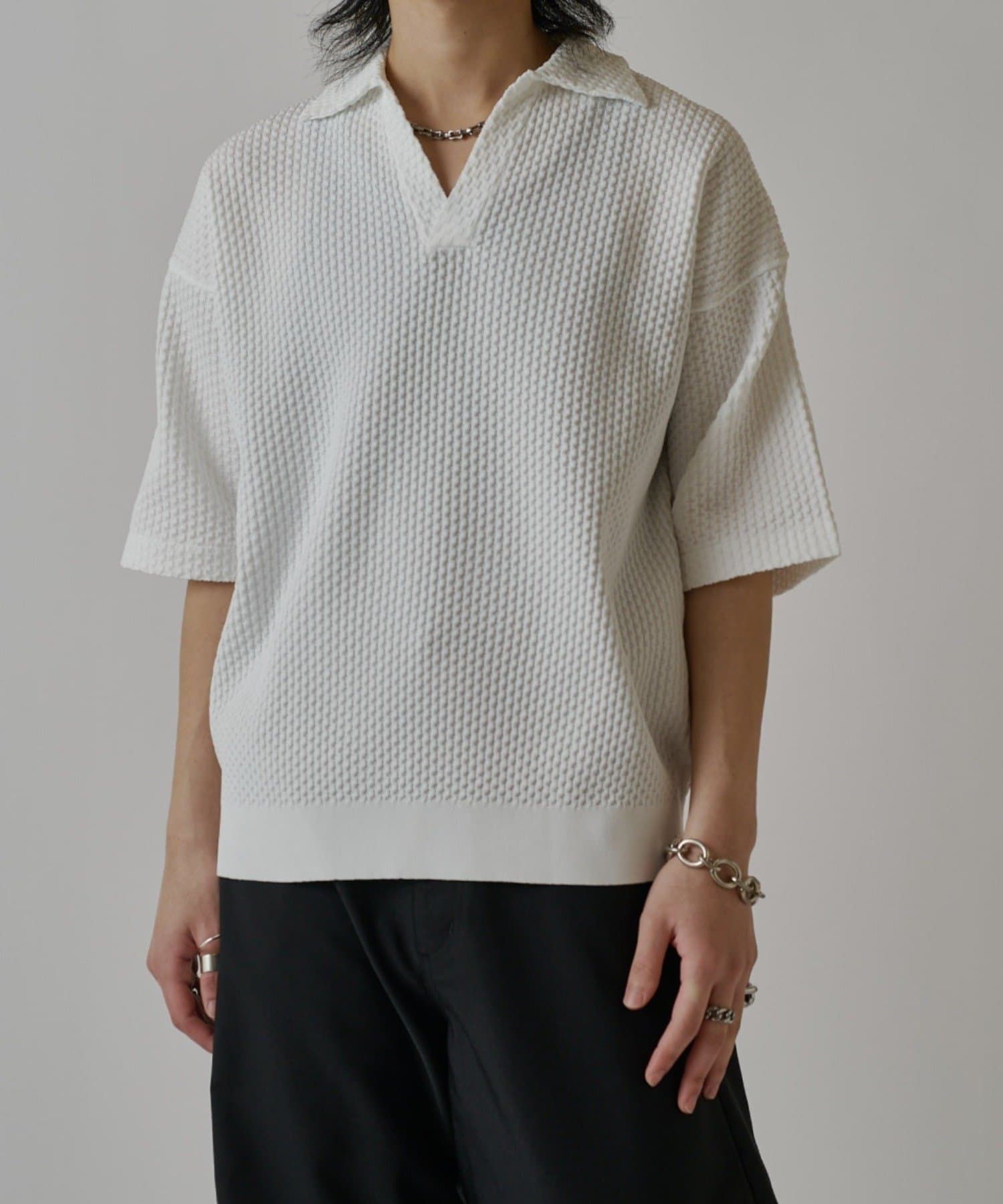 Lui's(ルイス) ワッフルショートスリーブスキッパーシャツ