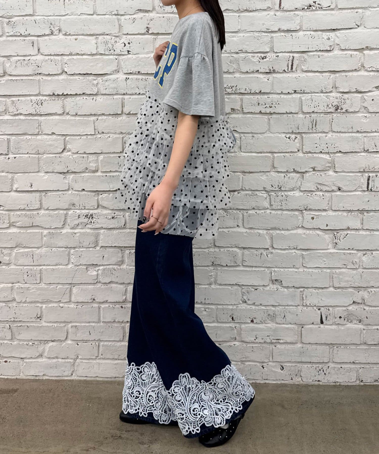 CIAOPANIC(チャオパニック) ドットチュールドッキングカレッジロゴTee