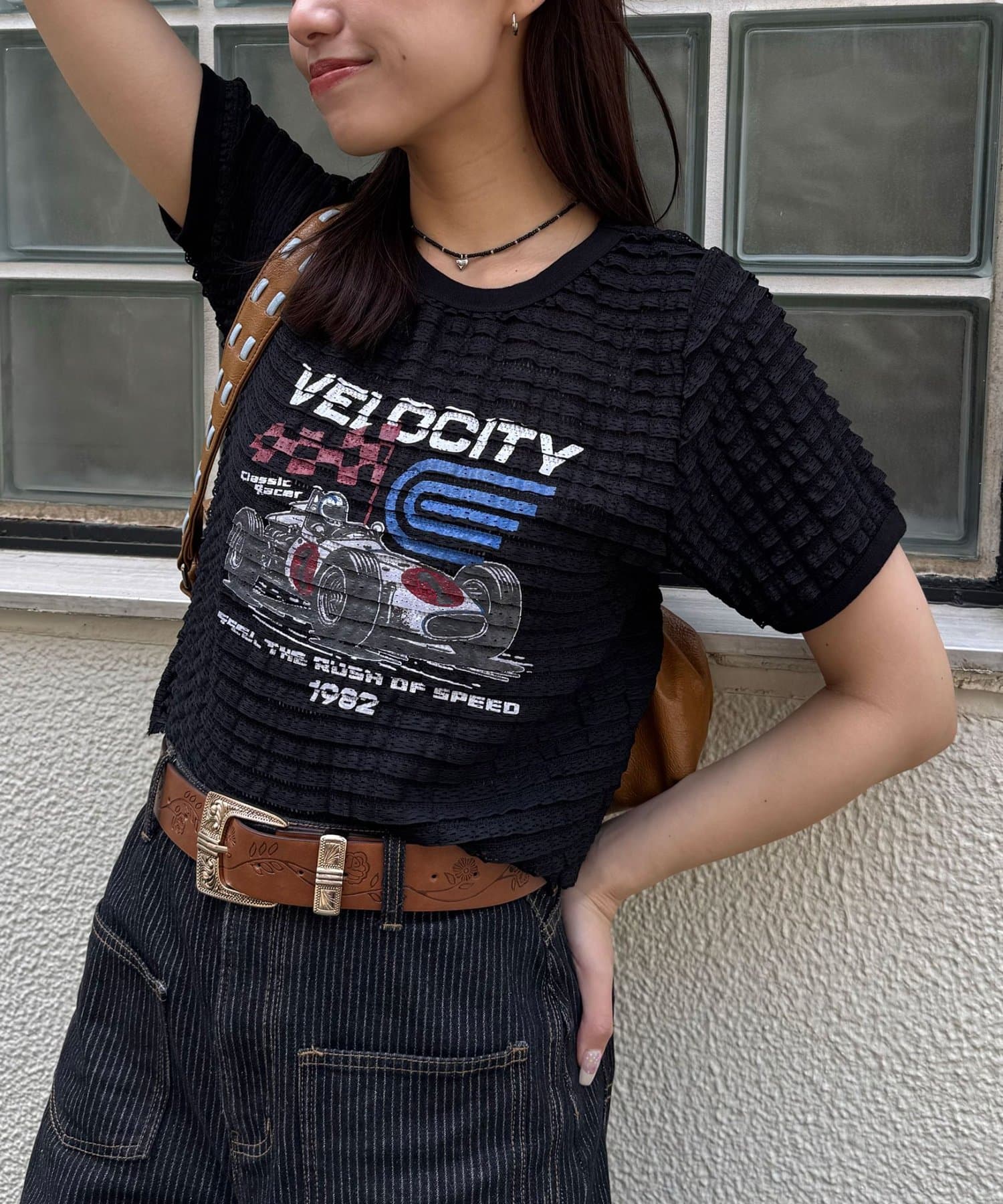 CIAOPANIC(チャオパニック) モーターロゴフリルリンガーTee