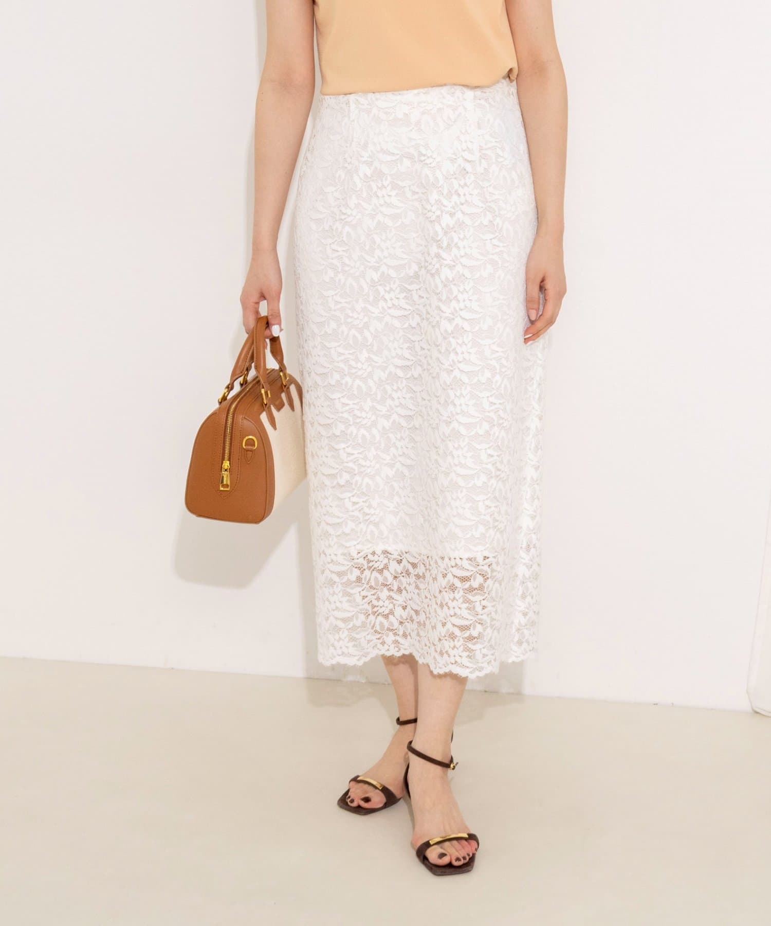 NOLLEY'S(ノーリーズ) ウォッシャブルコードレースタイトスカート