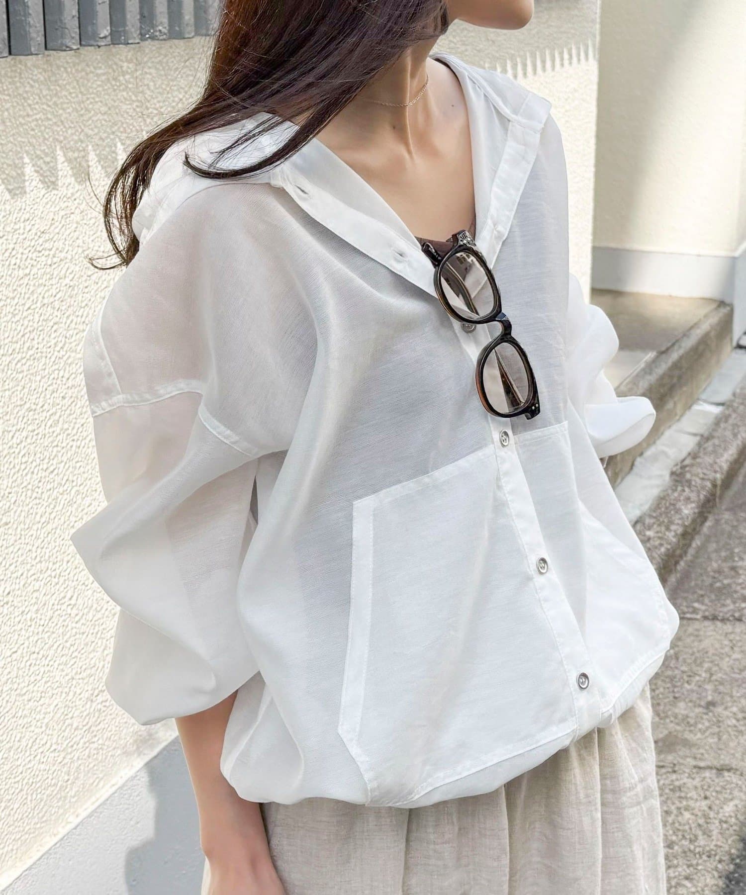 FREDY & GLOSTER(フレディ アンド グロスター) 【大人気リバイバル】シアーフーディシャツブルゾン