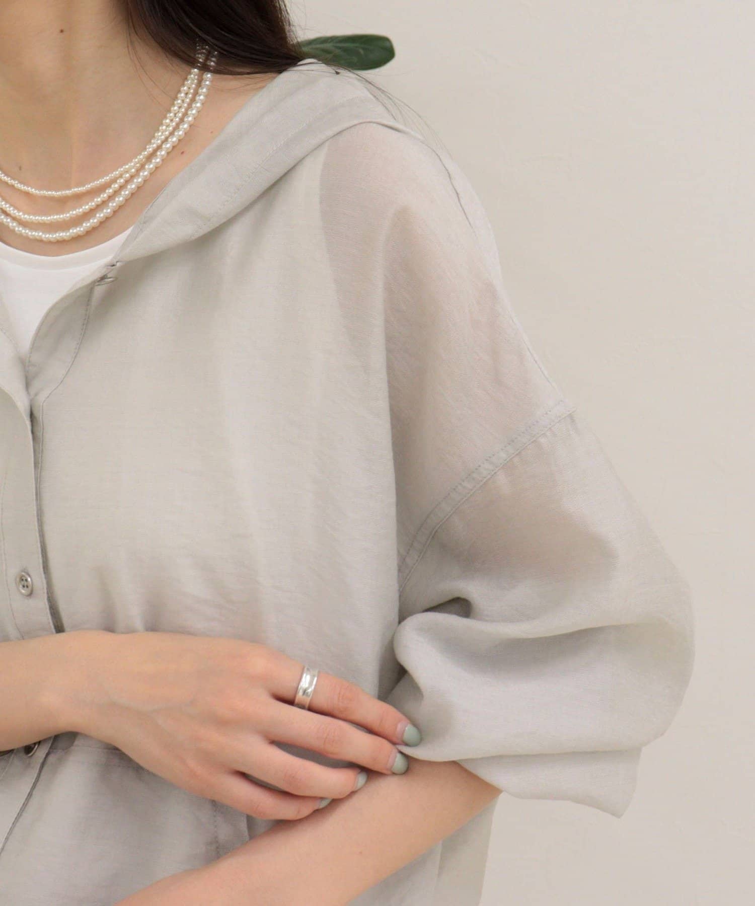 FREDY & GLOSTER(フレディ アンド グロスター) 【大人気リバイバル】シアーフーディシャツブルゾン