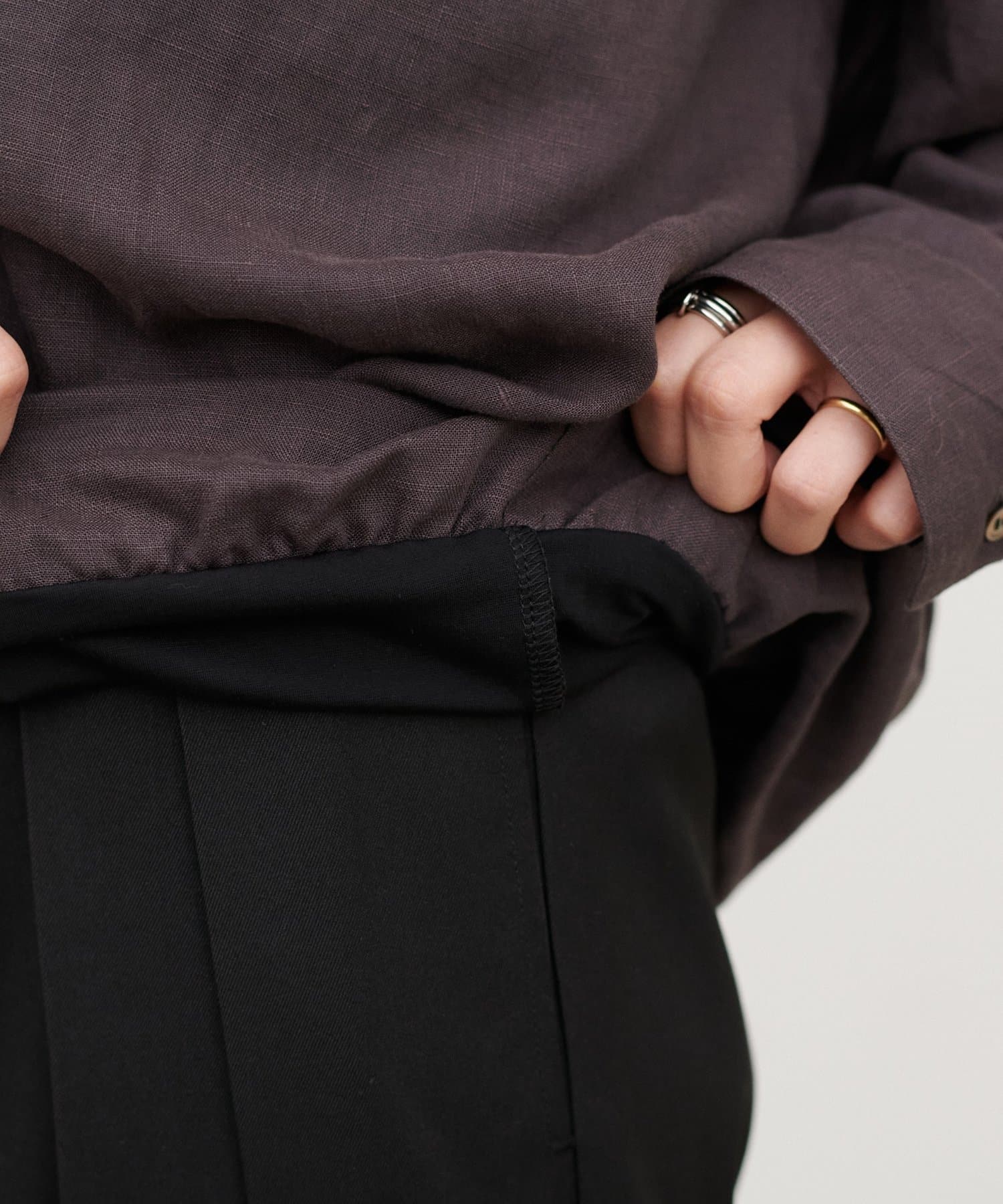 LARUTA(ラルータ) スキッパーシャツ重ね着ブラウス