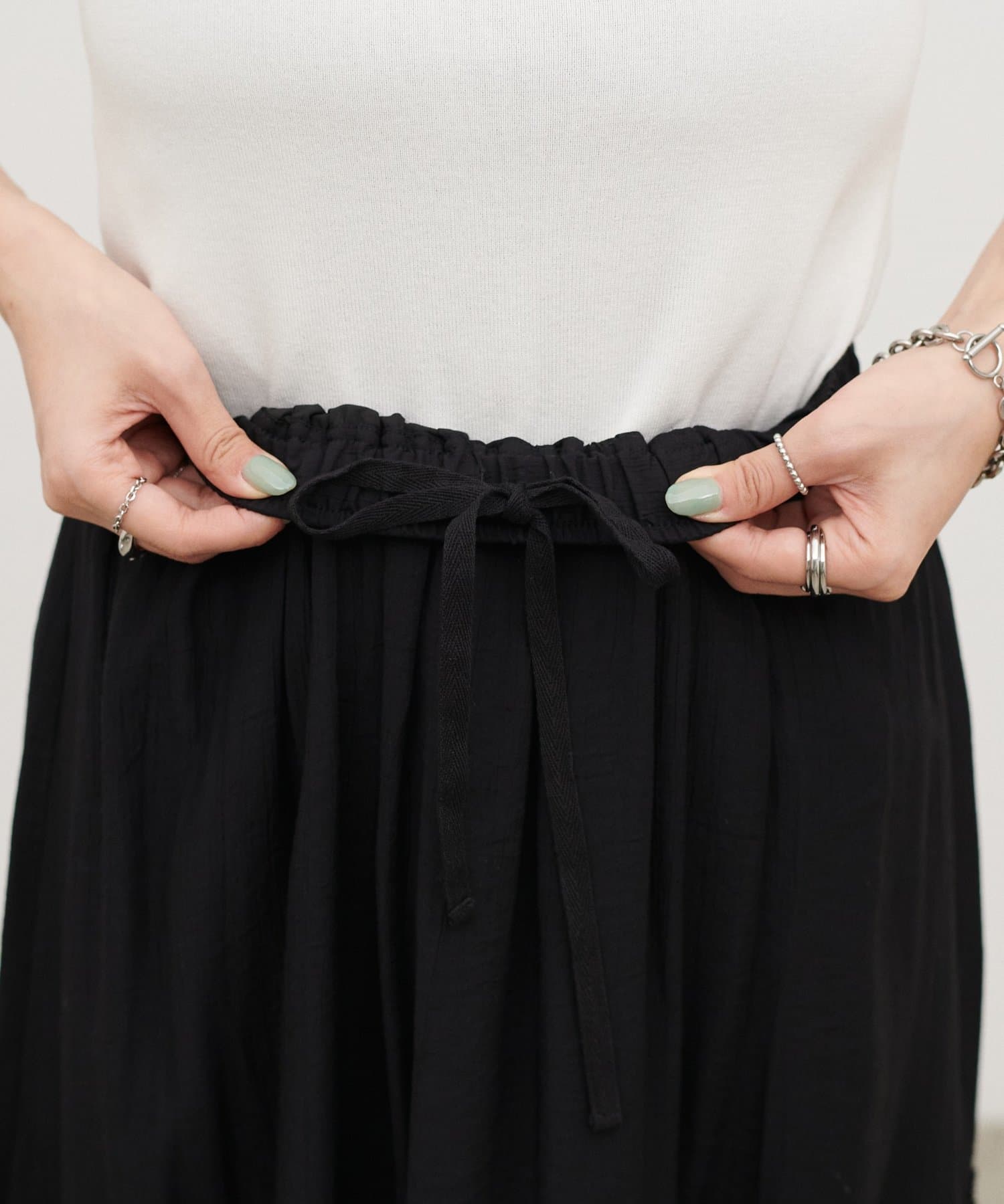 LARUTA(ラルータ) レース接ぎティアードロングスカート