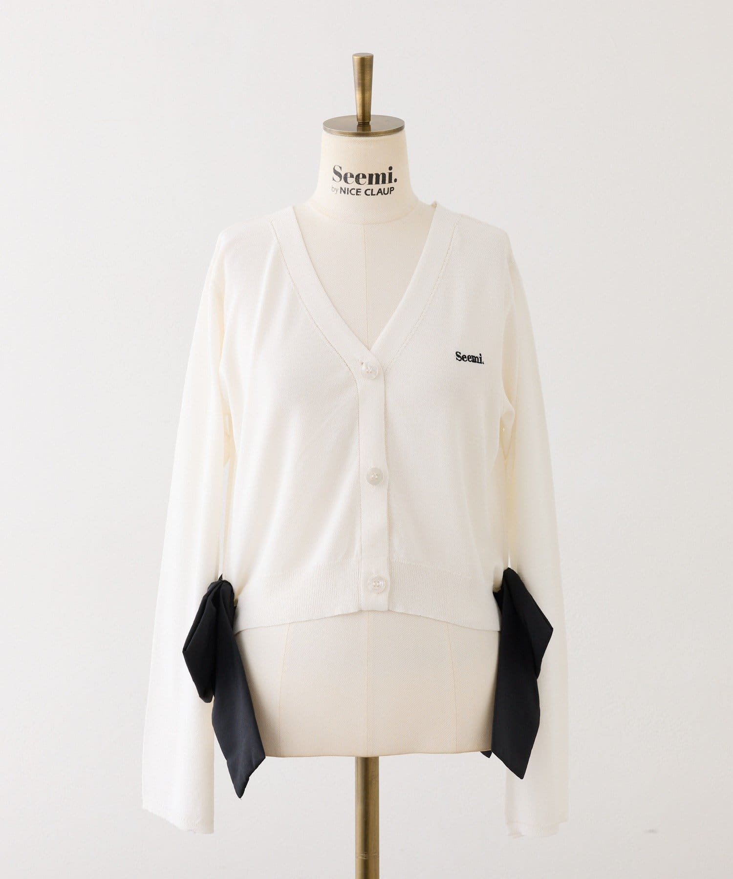Seemi.by NICE CLAUP(シーミーバイナイスクラップ) サイドリボンカーディガン