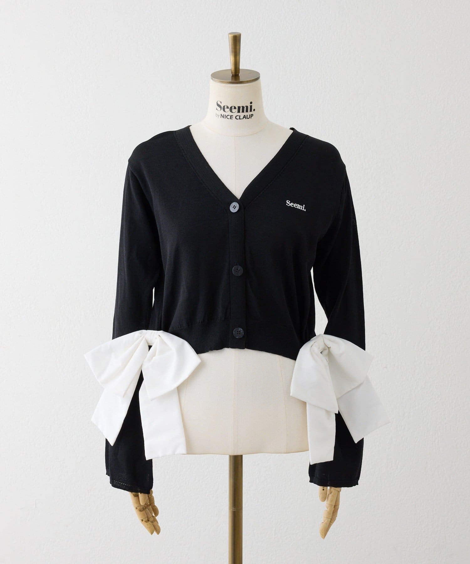 Seemi.by NICE CLAUP(シーミーバイナイスクラップ) サイドリボンカーディガン