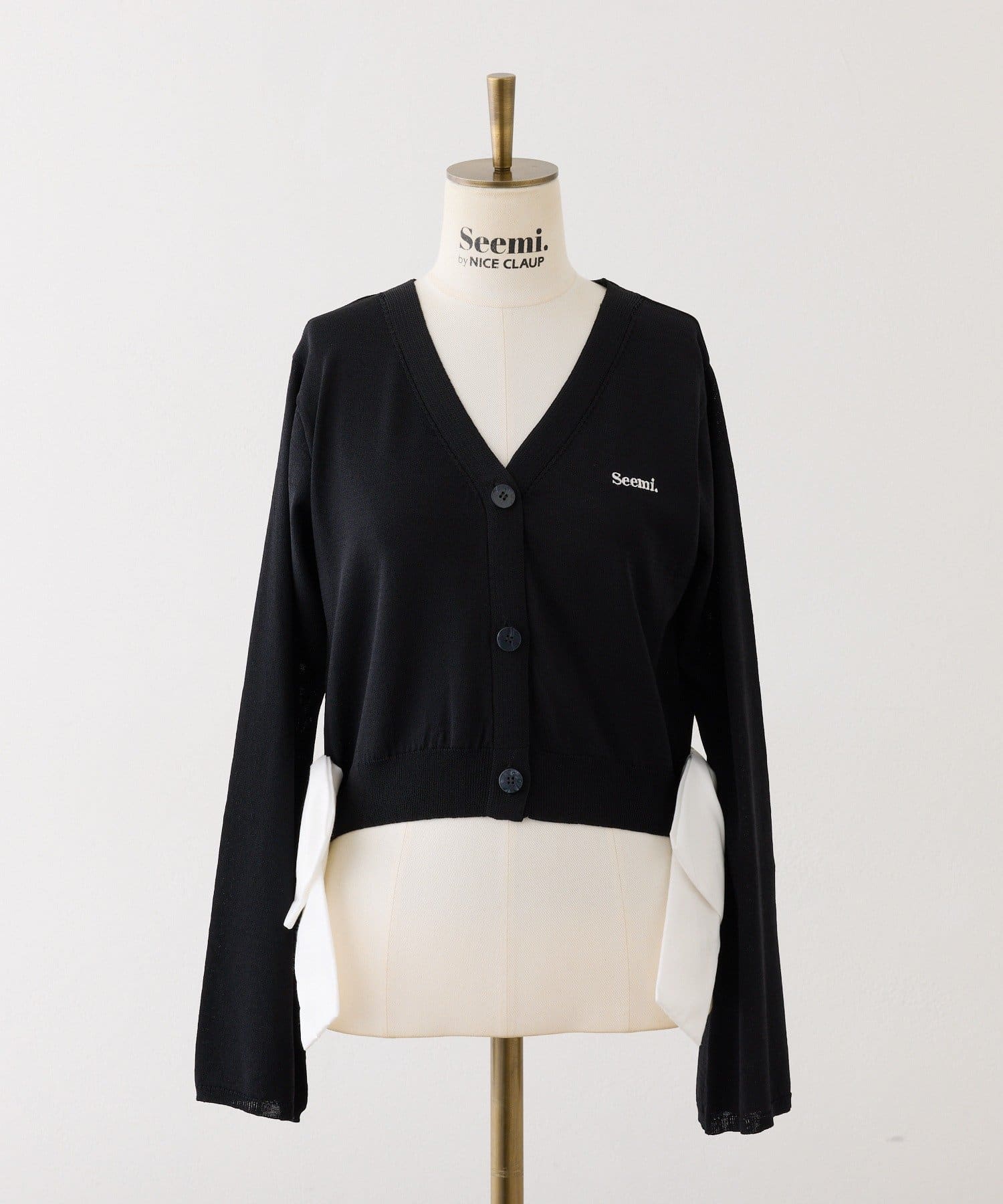 Seemi.by NICE CLAUP(シーミーバイナイスクラップ) サイドリボンカーディガン