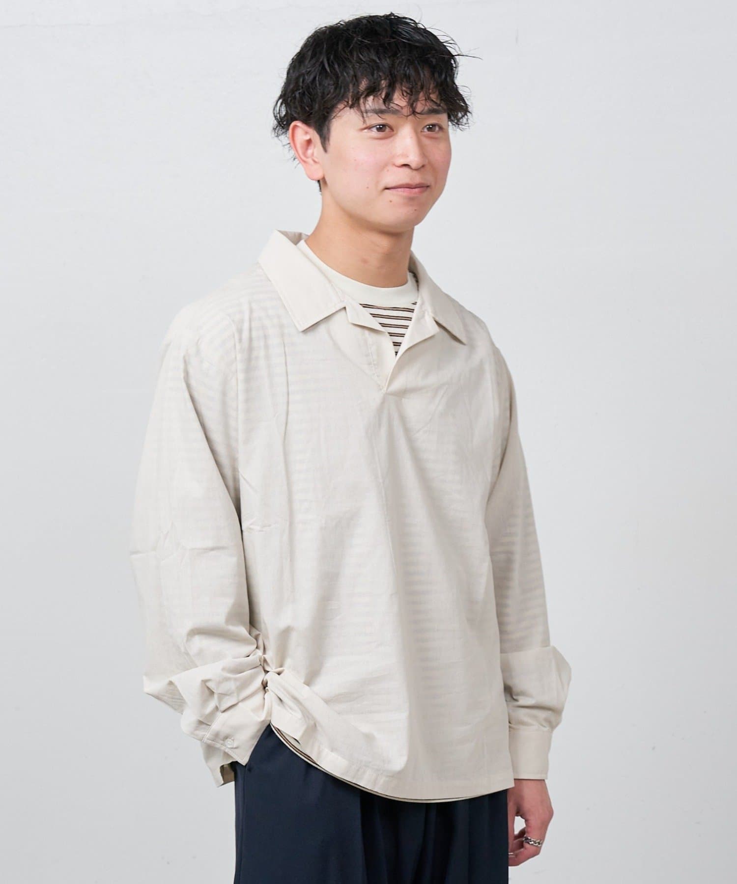 Kastane(カスタネ) 【ユニセックス】BM スキッパーシャツ2