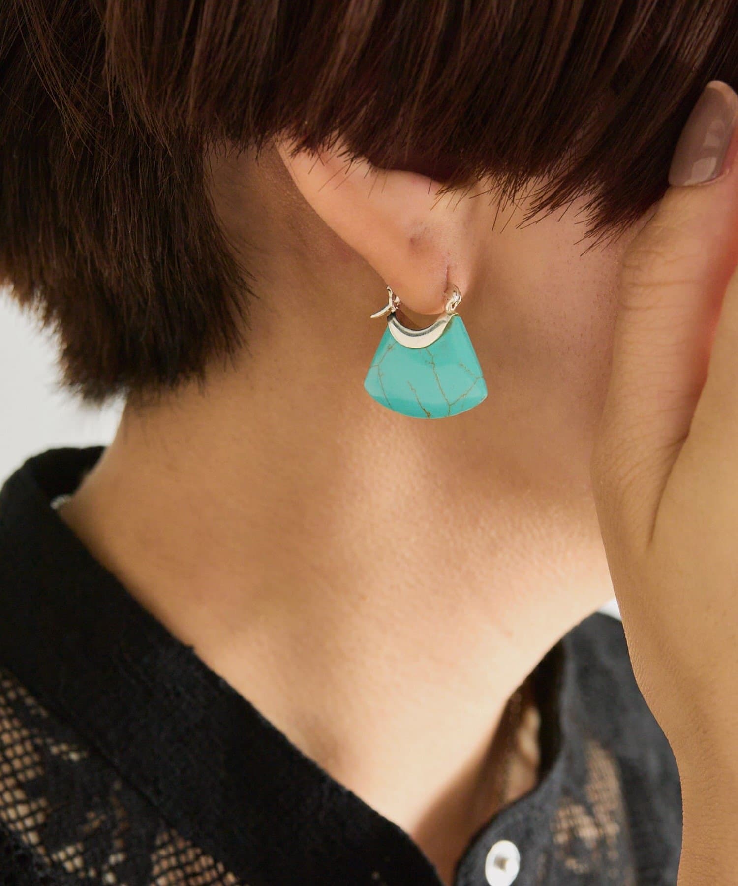 ear PAPILLONNER(イア パピヨネ) 《スターリングシルバー使用》ぽってりターコイズピアス