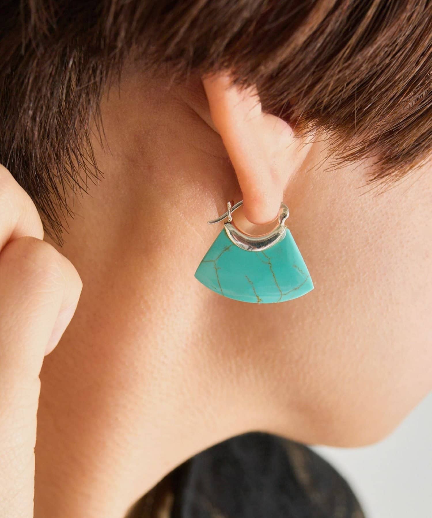 ear PAPILLONNER(イア パピヨネ) 《スターリングシルバー使用》ぽってりターコイズピアス