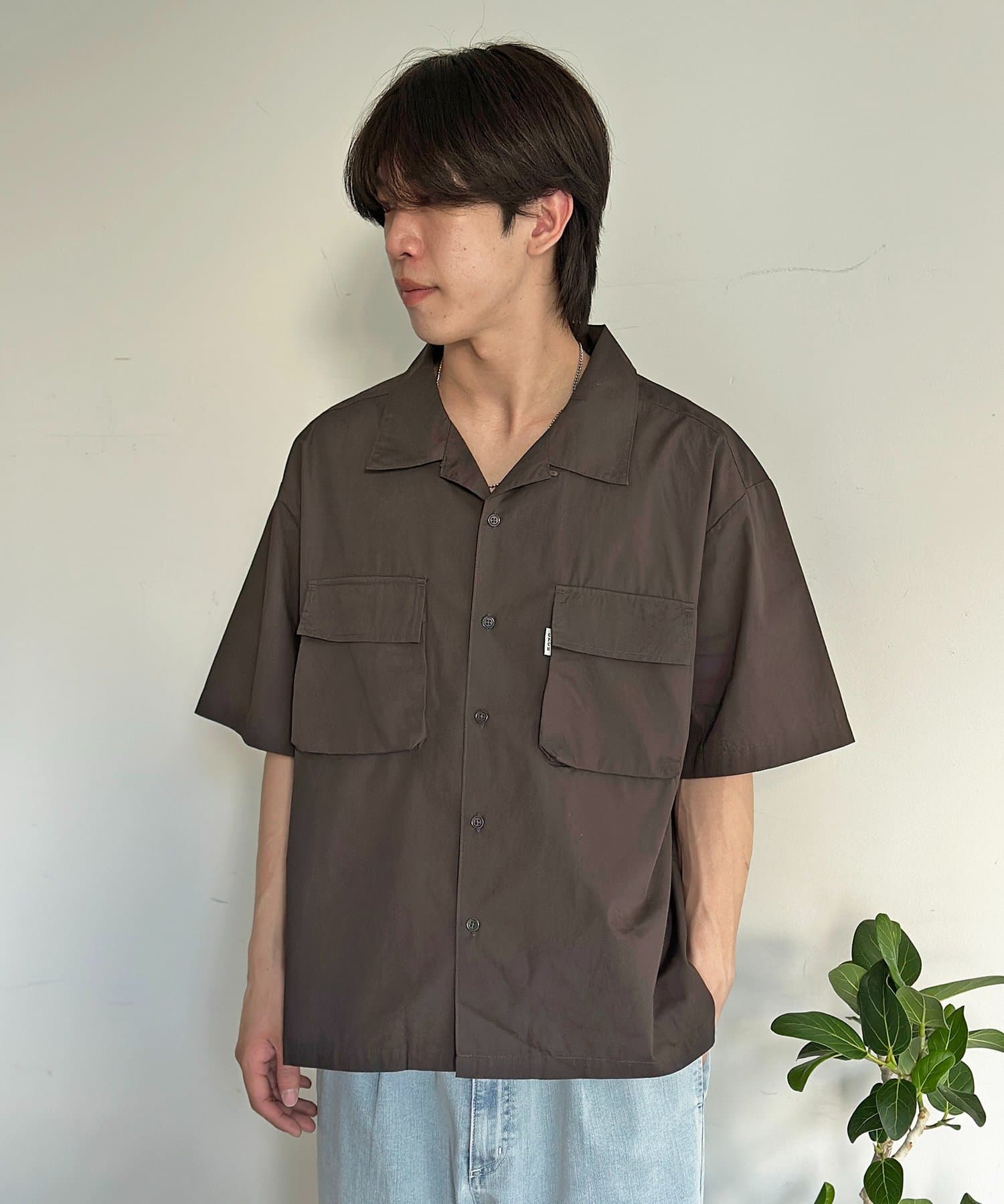 CPCM(シーピーシーエム) クロップドブロード開襟シャツ