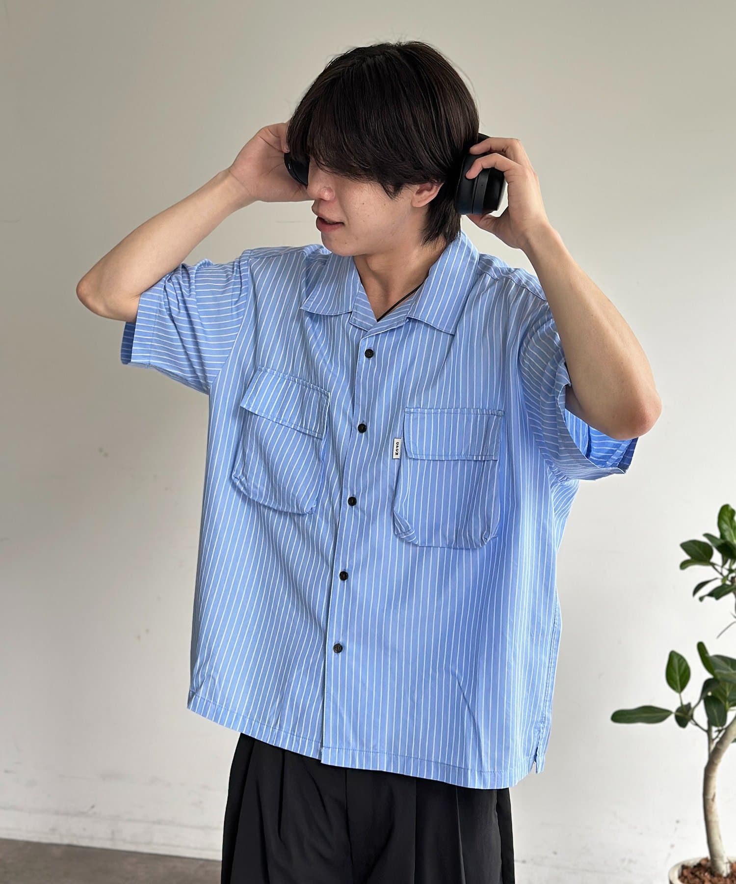 CPCM(シーピーシーエム) クロップドブロード開襟シャツ