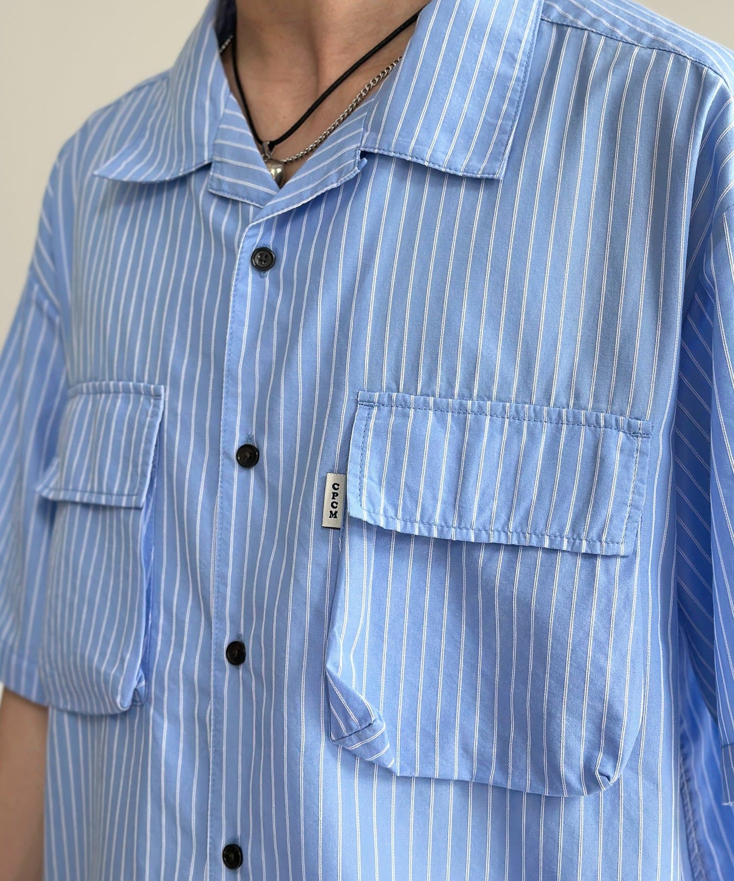 CPCM(シーピーシーエム) クロップドブロード開襟シャツ