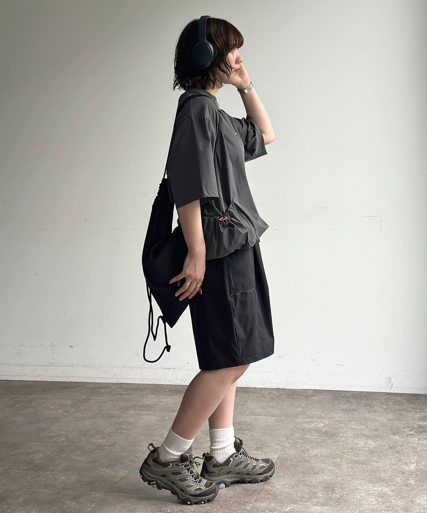 CPCM(シーピーシーエム) 【3点セット】ストレッチナイロンプルオーバーセットアップ