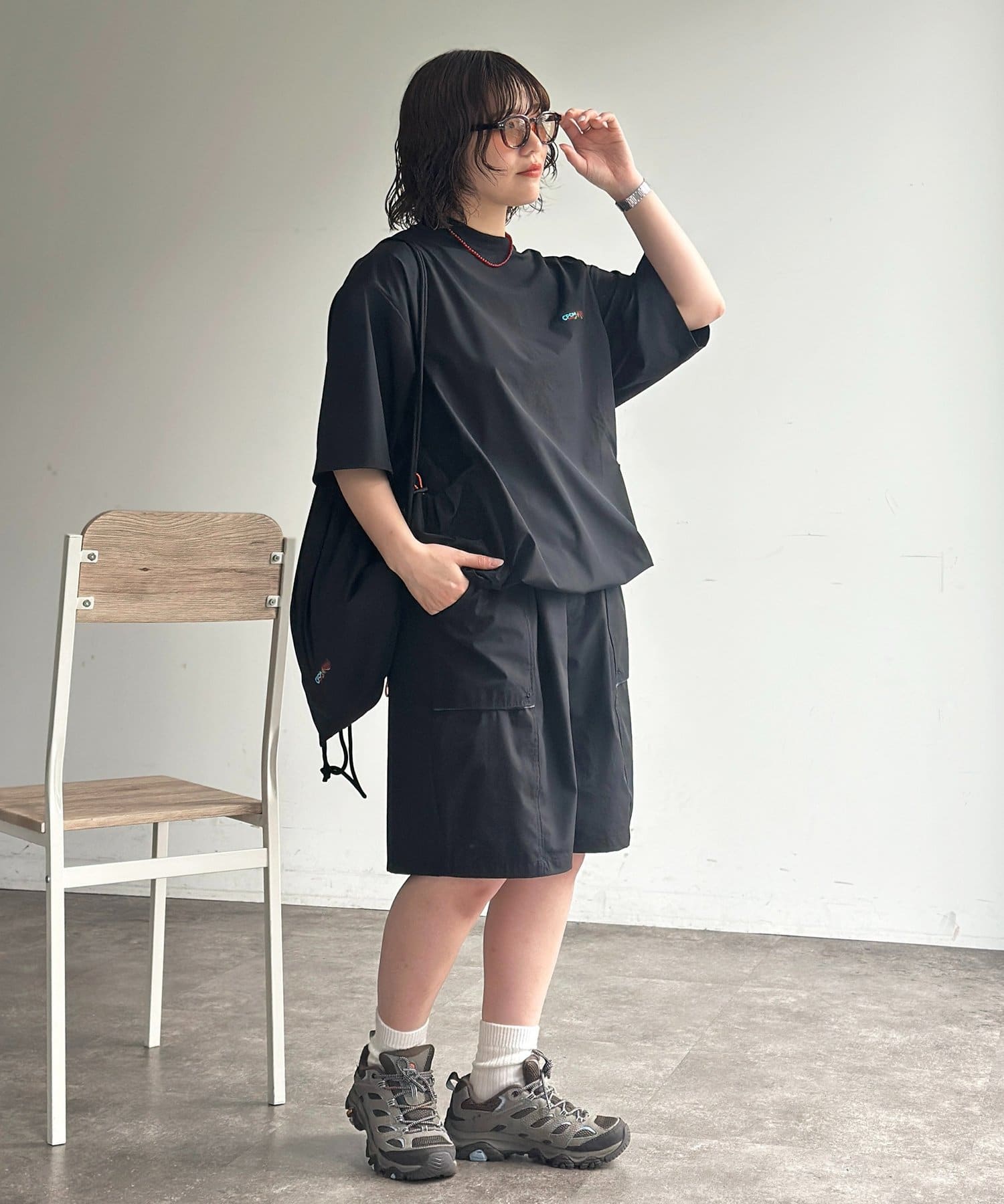 CPCM(シーピーシーエム) 【3点セット】ストレッチナイロンプルオーバーセットアップ