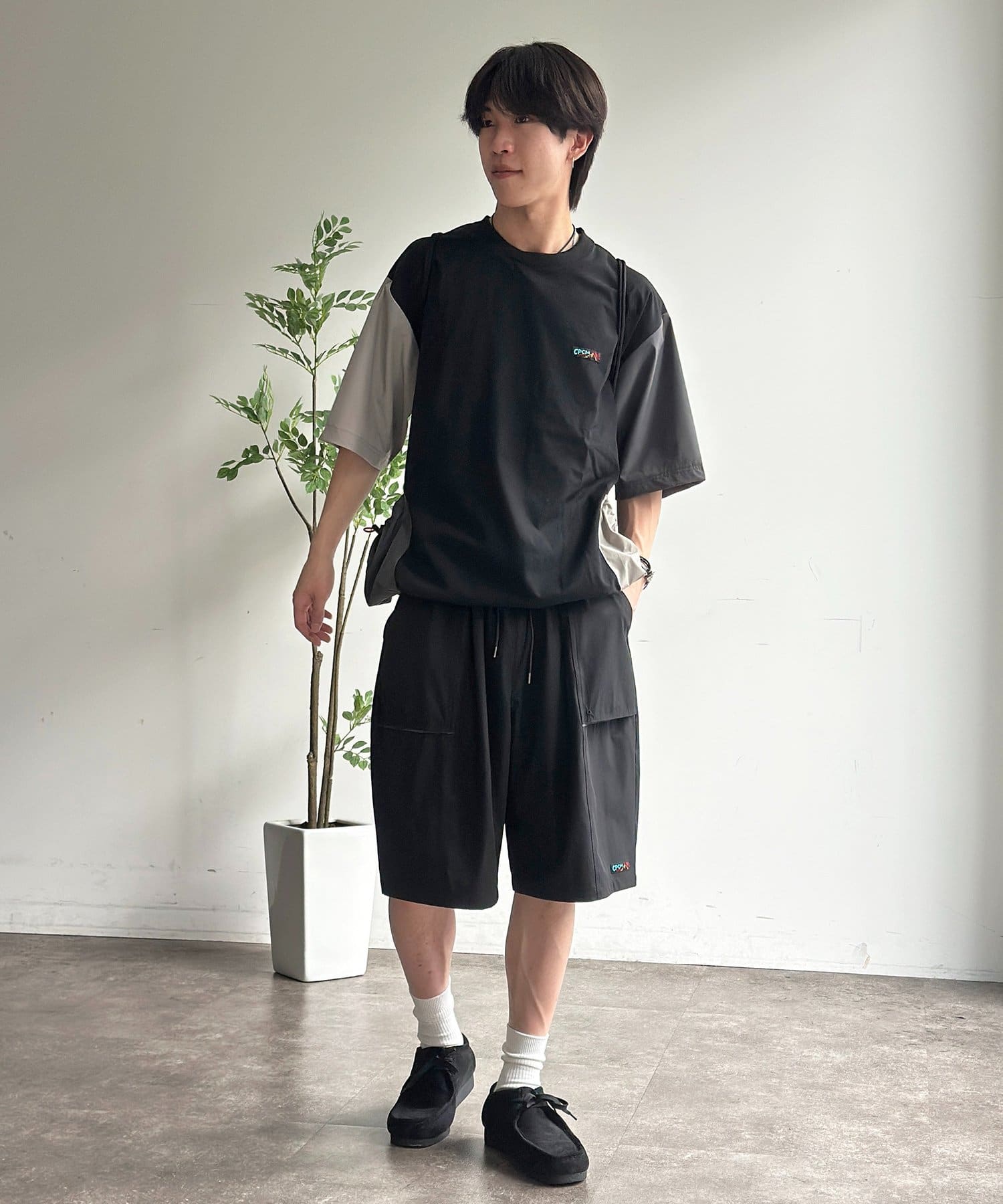 CPCM(シーピーシーエム) 【3点セット】ストレッチナイロンプルオーバーセットアップ