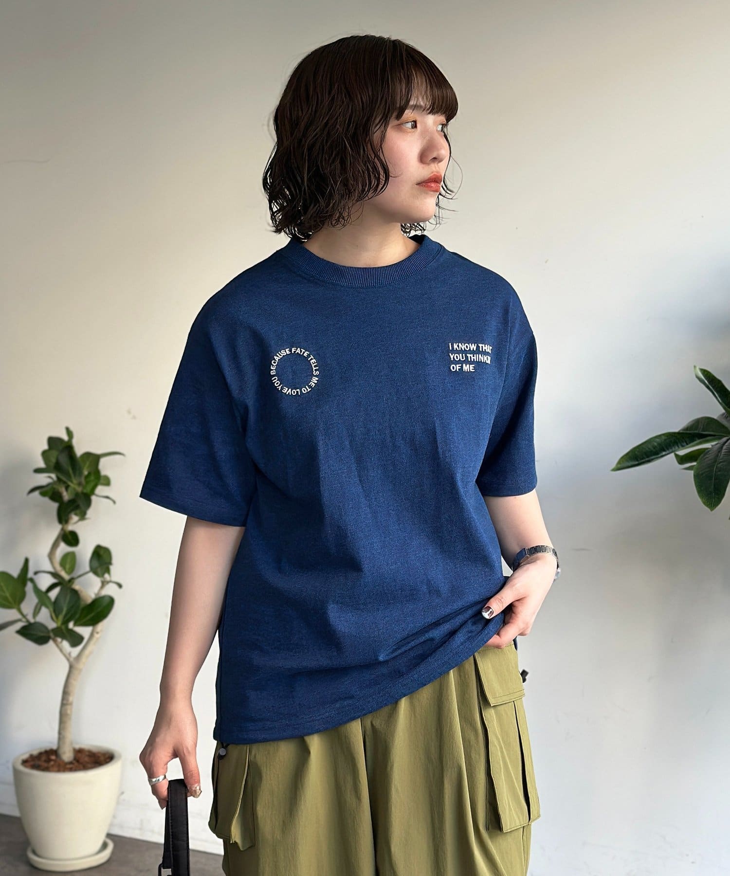 CPCM(シーピーシーエム) カットデニム胸刺繍T