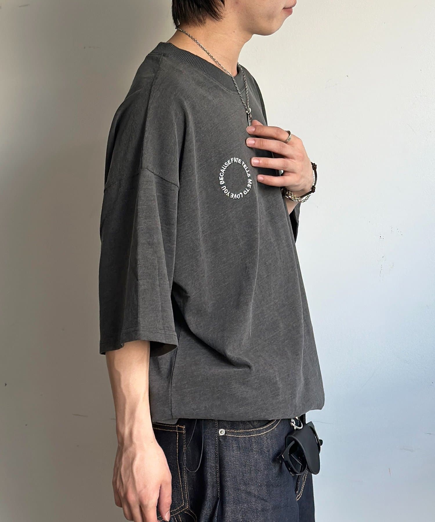 CPCM(シーピーシーエム) カットデニム胸刺繍T