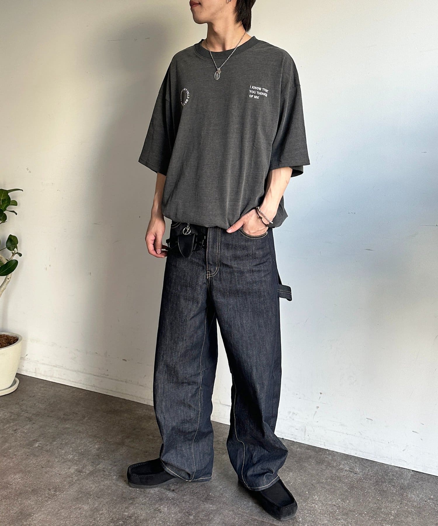 CPCM(シーピーシーエム) カットデニム胸刺繍T