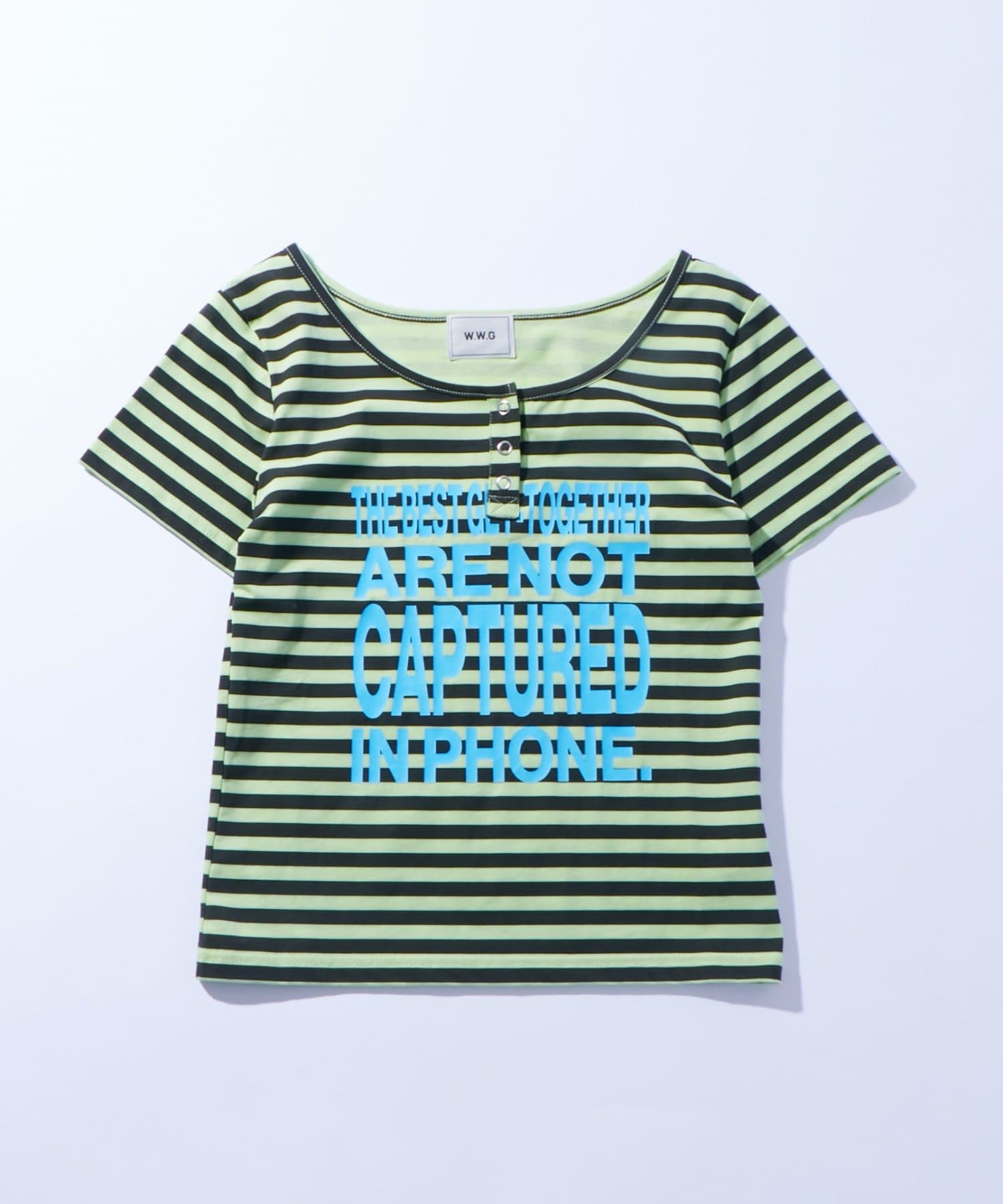 WHO’S WHO gallery(フーズフーギャラリー) リングドットヘンリーネックメッセージ TEE