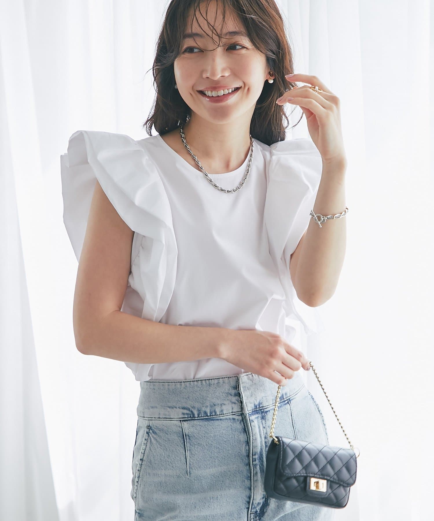 La boutique BonBon(ラブティックボンボン) ホイップスリーブブラウス