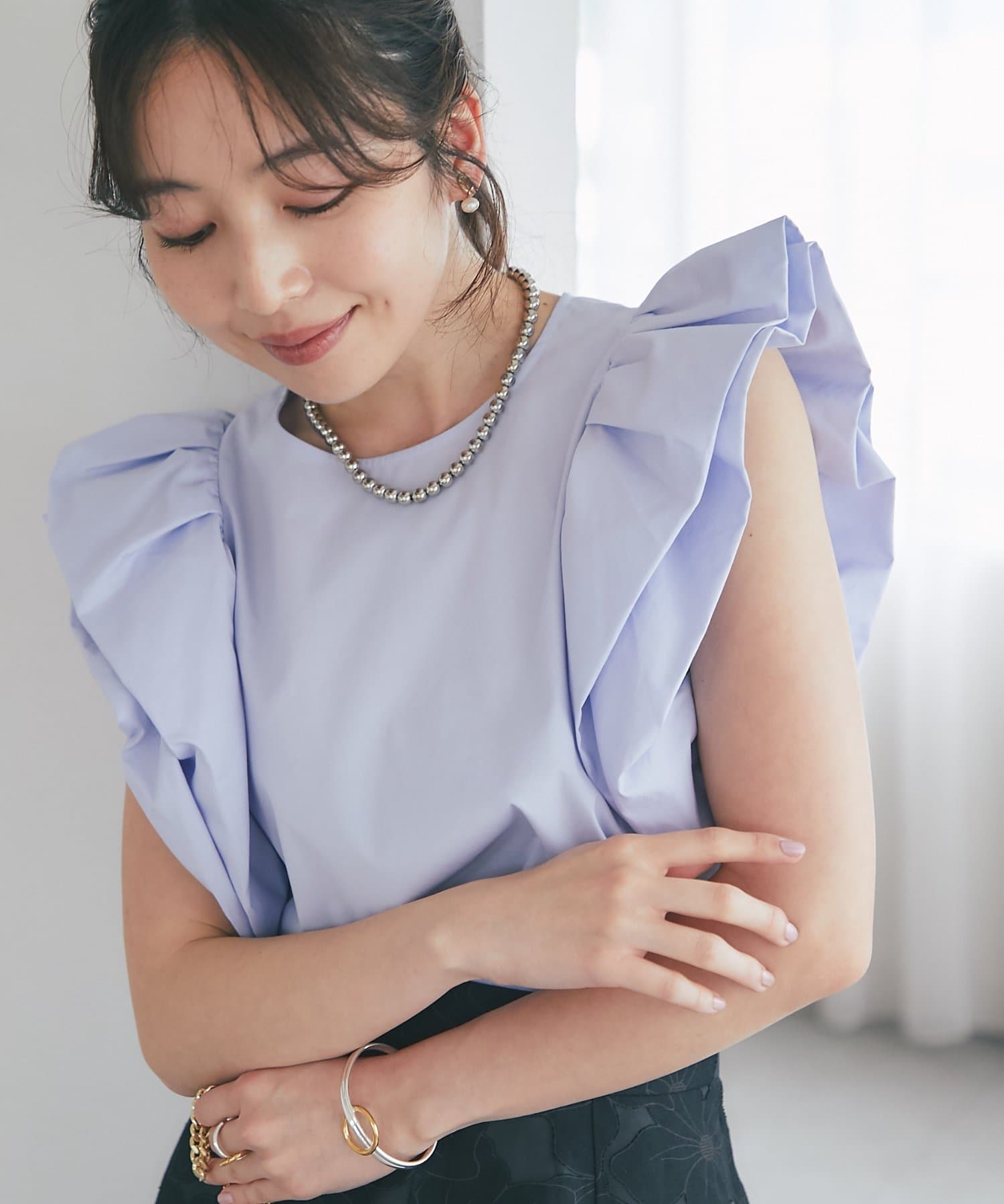 La boutique BonBon(ラブティックボンボン) ホイップスリーブブラウス