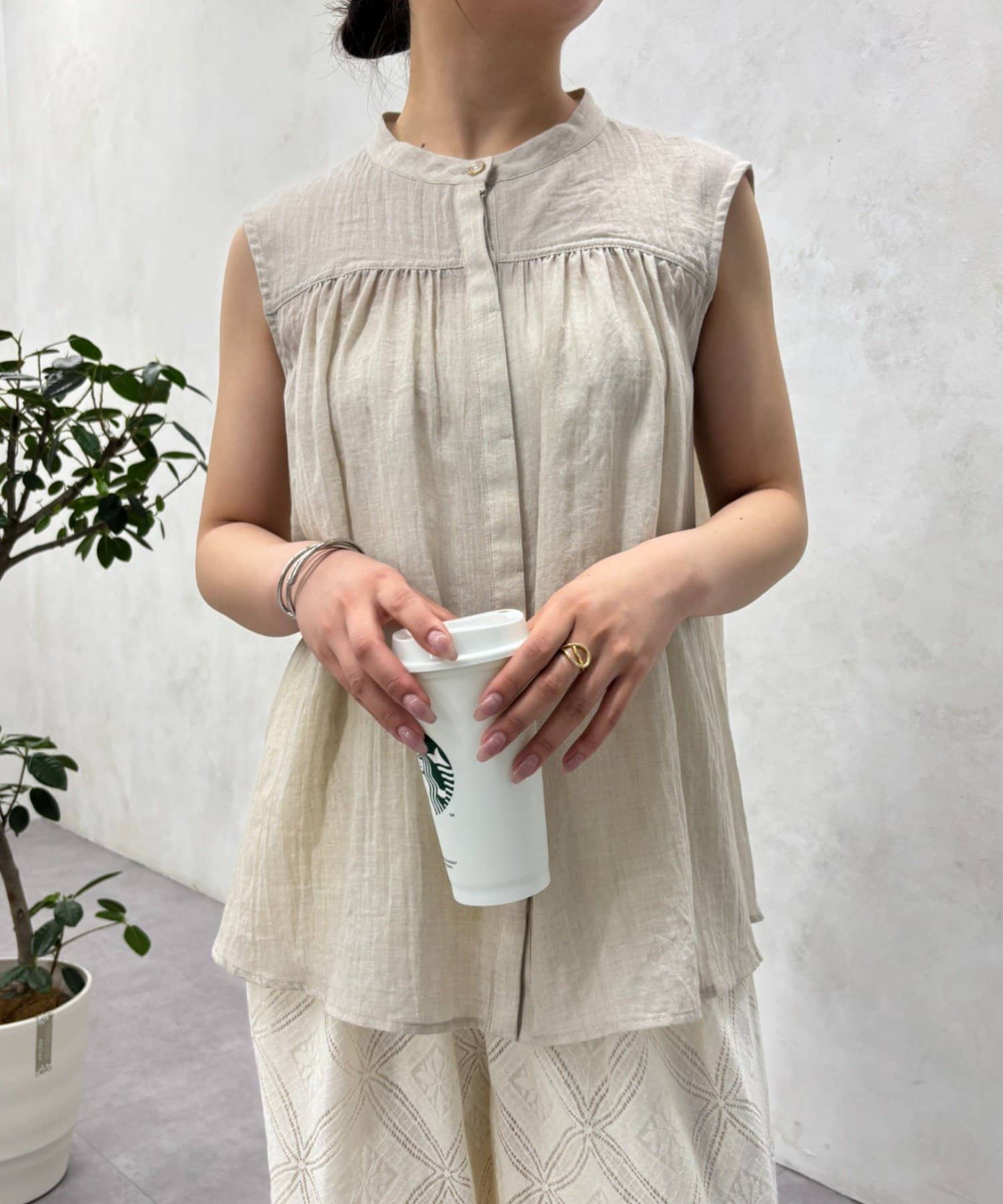 Jena　espace merveilleux(ジェナ　エスパスメルヴェイユ) ガーゼノースリシャツ