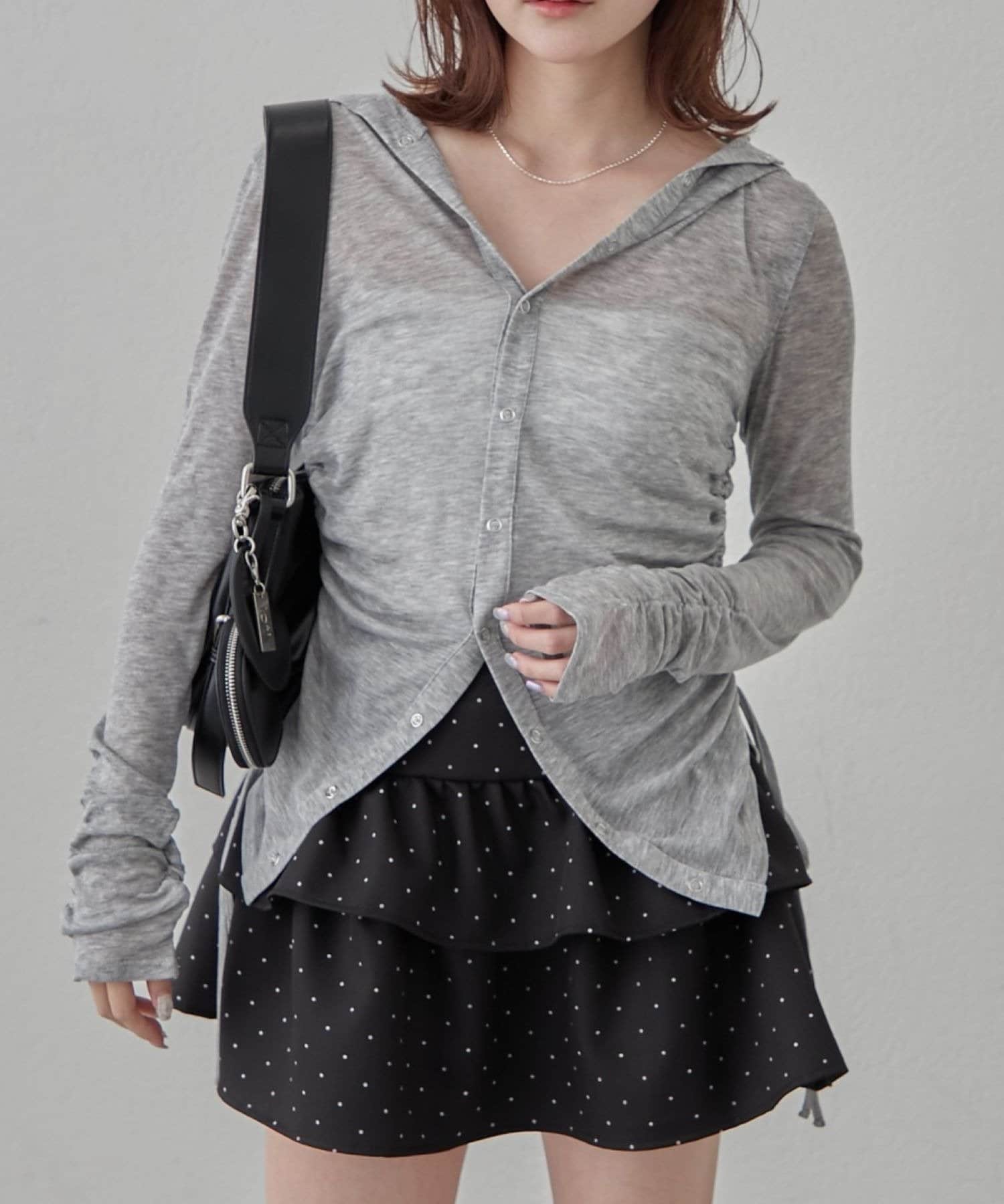 mline(エムライン) [mline]ギャザーフーディーパーカー