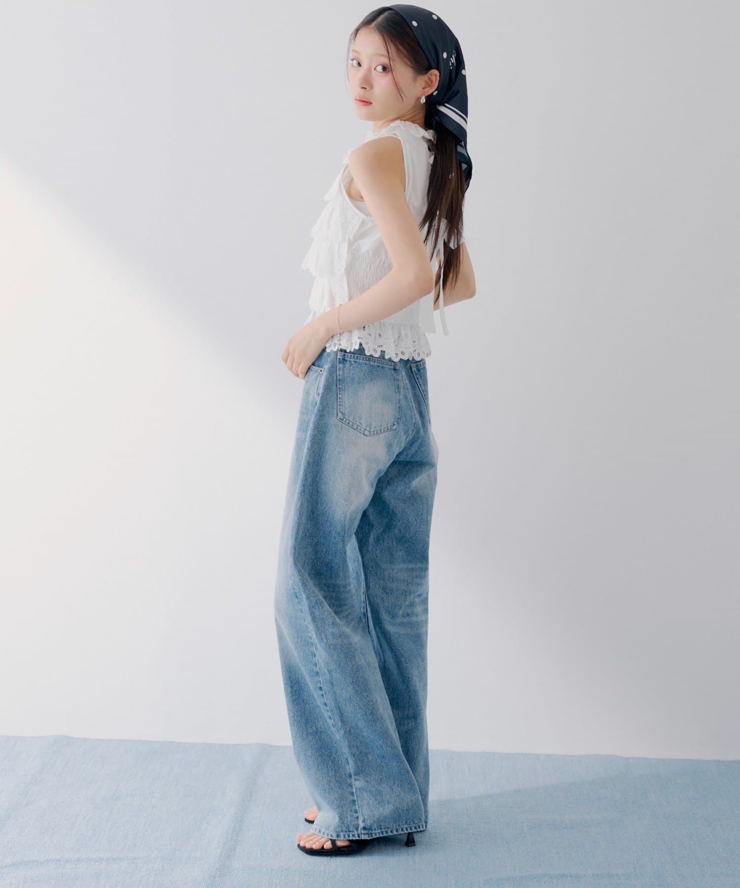 Chico(チコ) 【SALON by Chico】ハイウエストストレートワイドパンツ