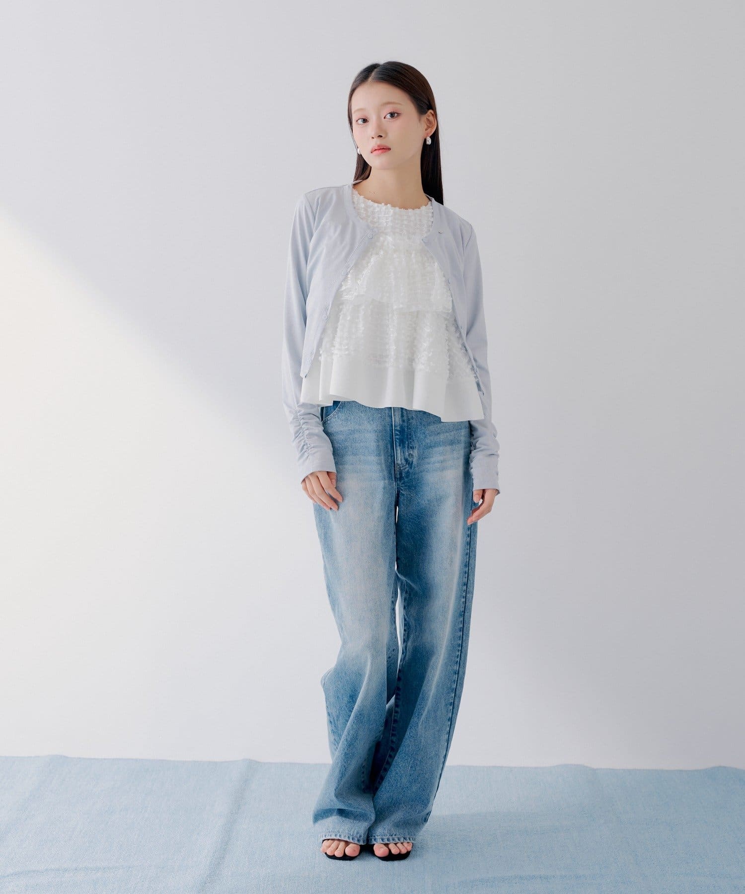 Chico(チコ) 【SALON by Chico】ハイウエストストレートワイドデニムパンツ