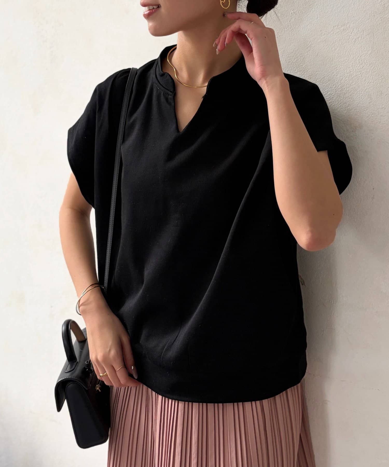 Chez toi(シェトワ) スキッパーポンチプルオーバー