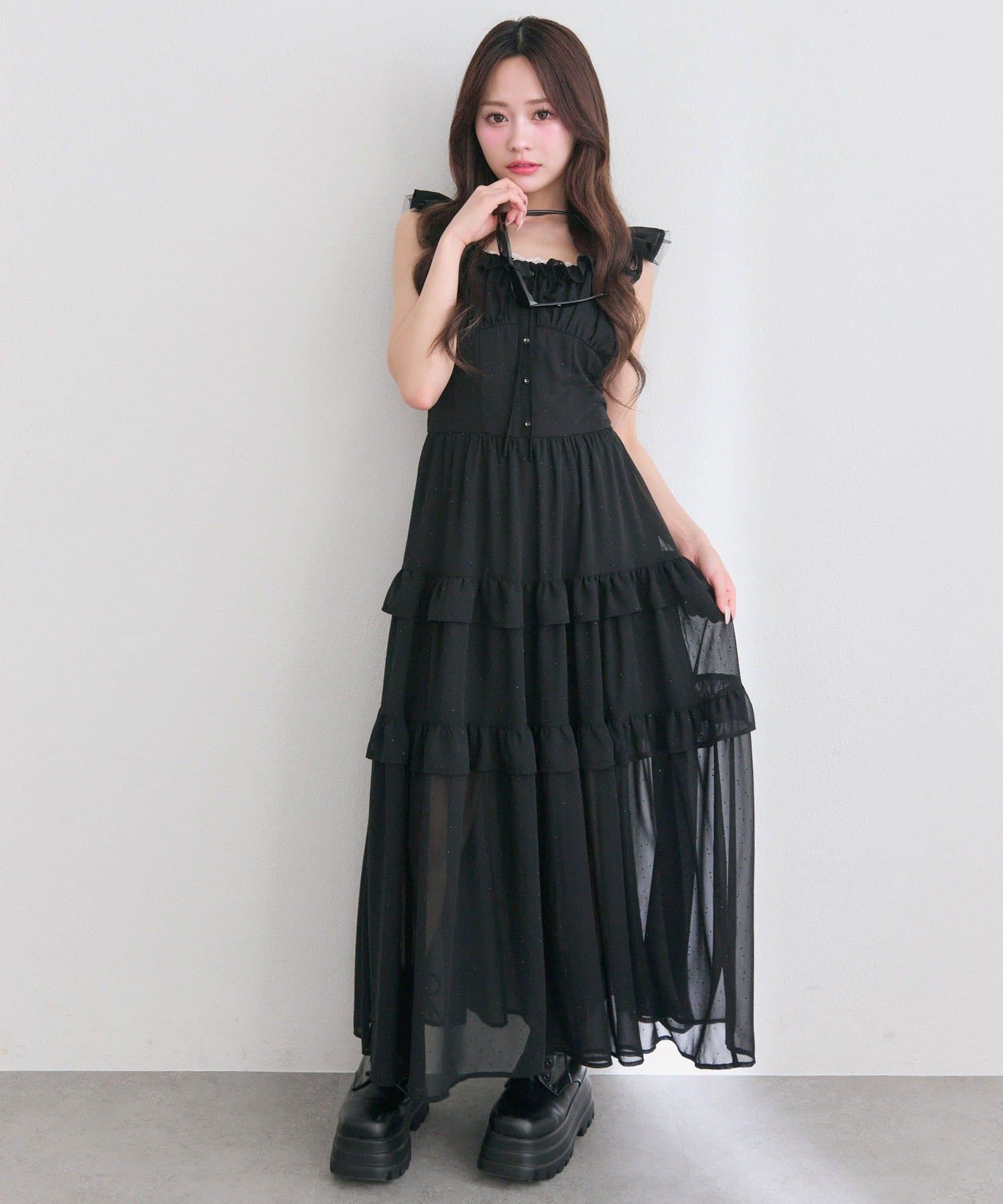 OLIVE des OLIVE(オリーブ デ オリーブ) シアーロングワンピース