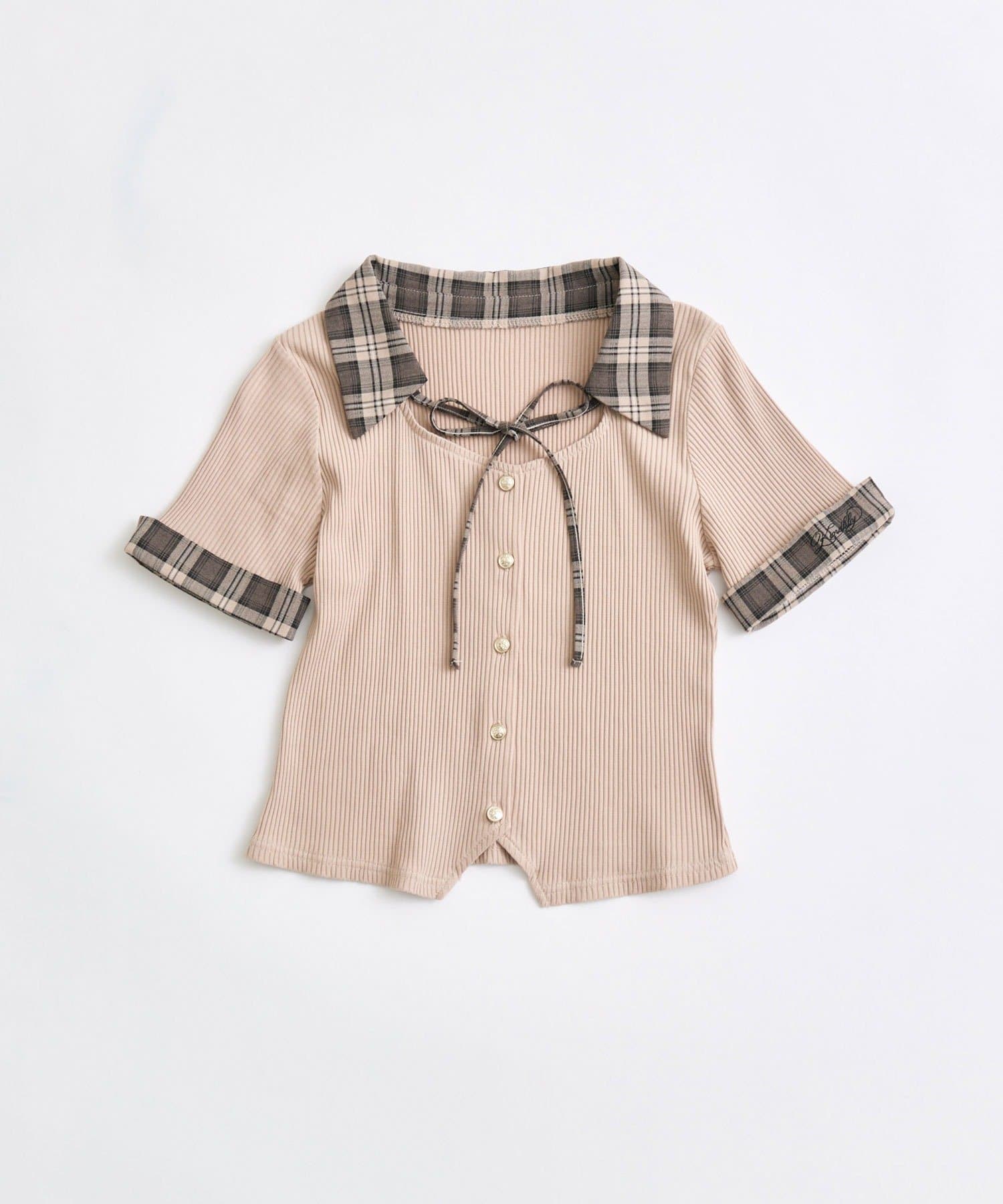 OLIVE des OLIVE(オリーブ デ オリーブ) シャツレイヤードトップス