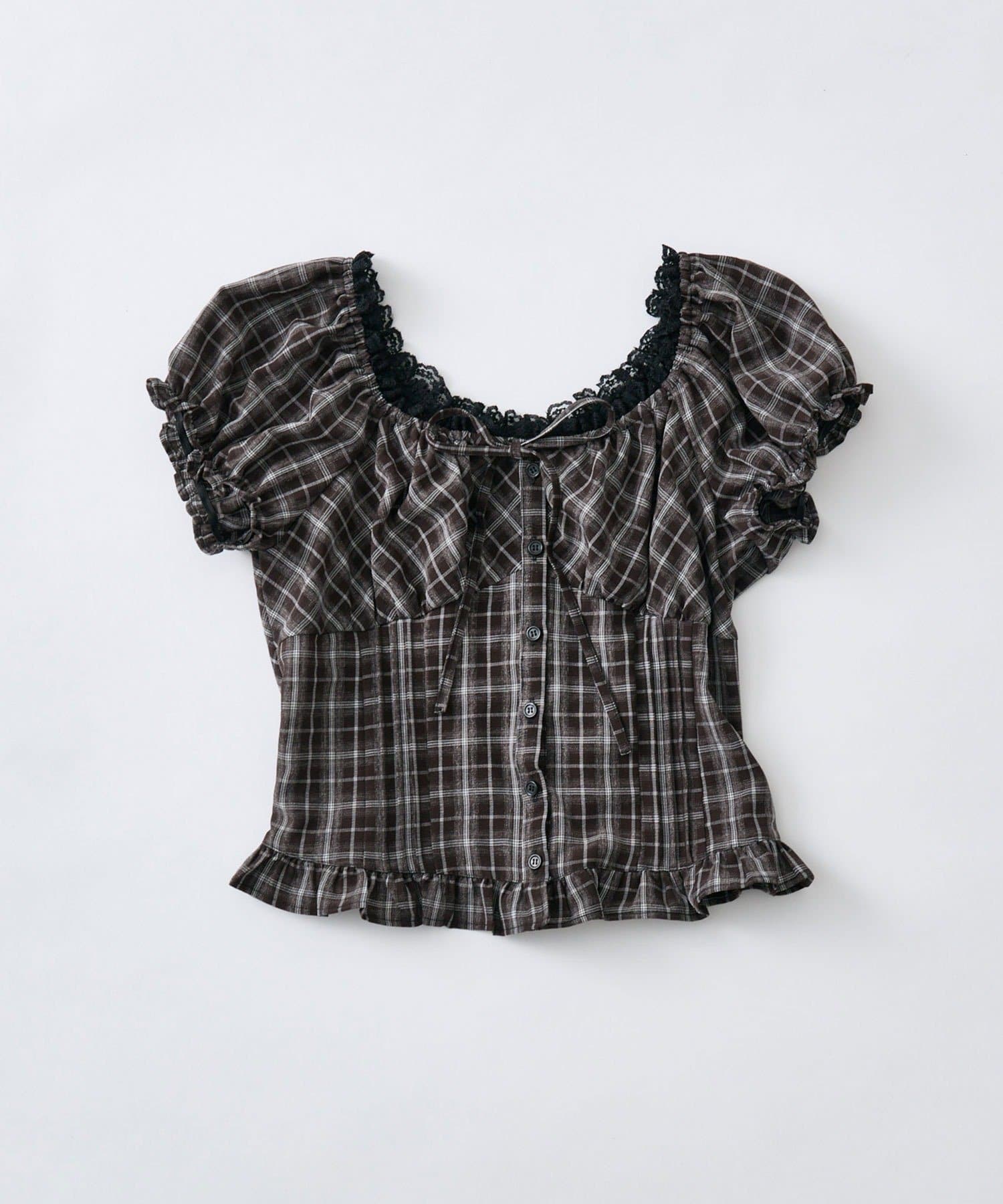 OLIVE des OLIVE(オリーブ デ オリーブ) リボンパフブラウス