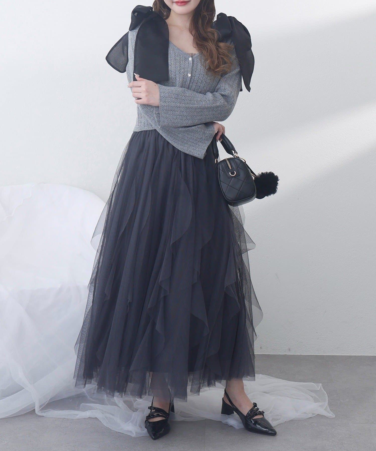 NICE CLAUP / OLIVE des OLIVE OUTLET(ナイスクラップ  / オリーブ デ オリーブ アウトレット) 【one after another】アイレットカーデ