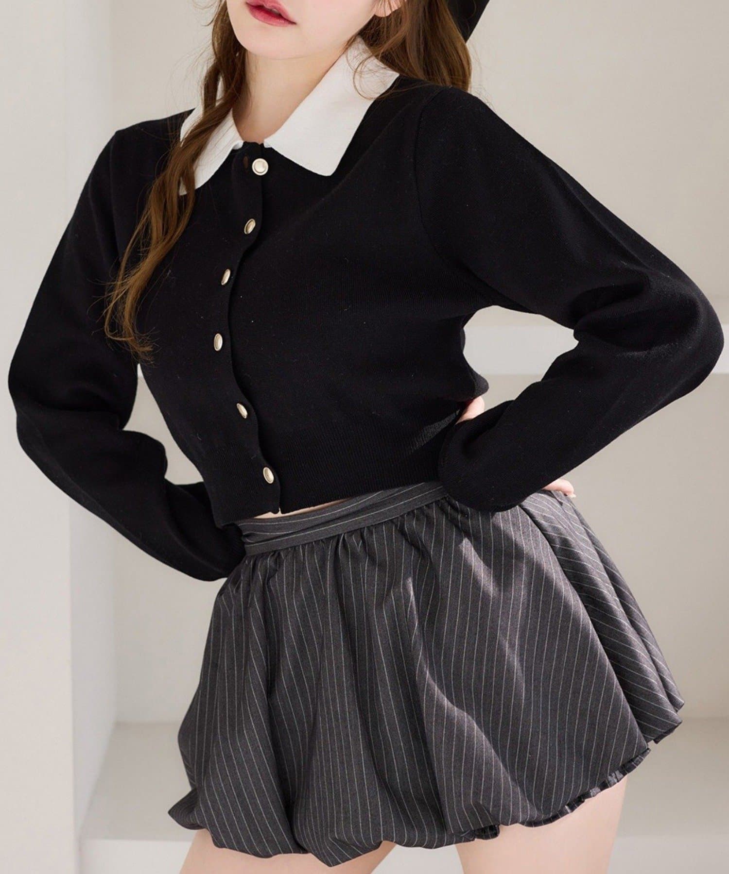 NICE CLAUP / OLIVE des OLIVE OUTLET(ナイスクラップ  / オリーブ デ オリーブ アウトレット) 【one after another】衿付きニット