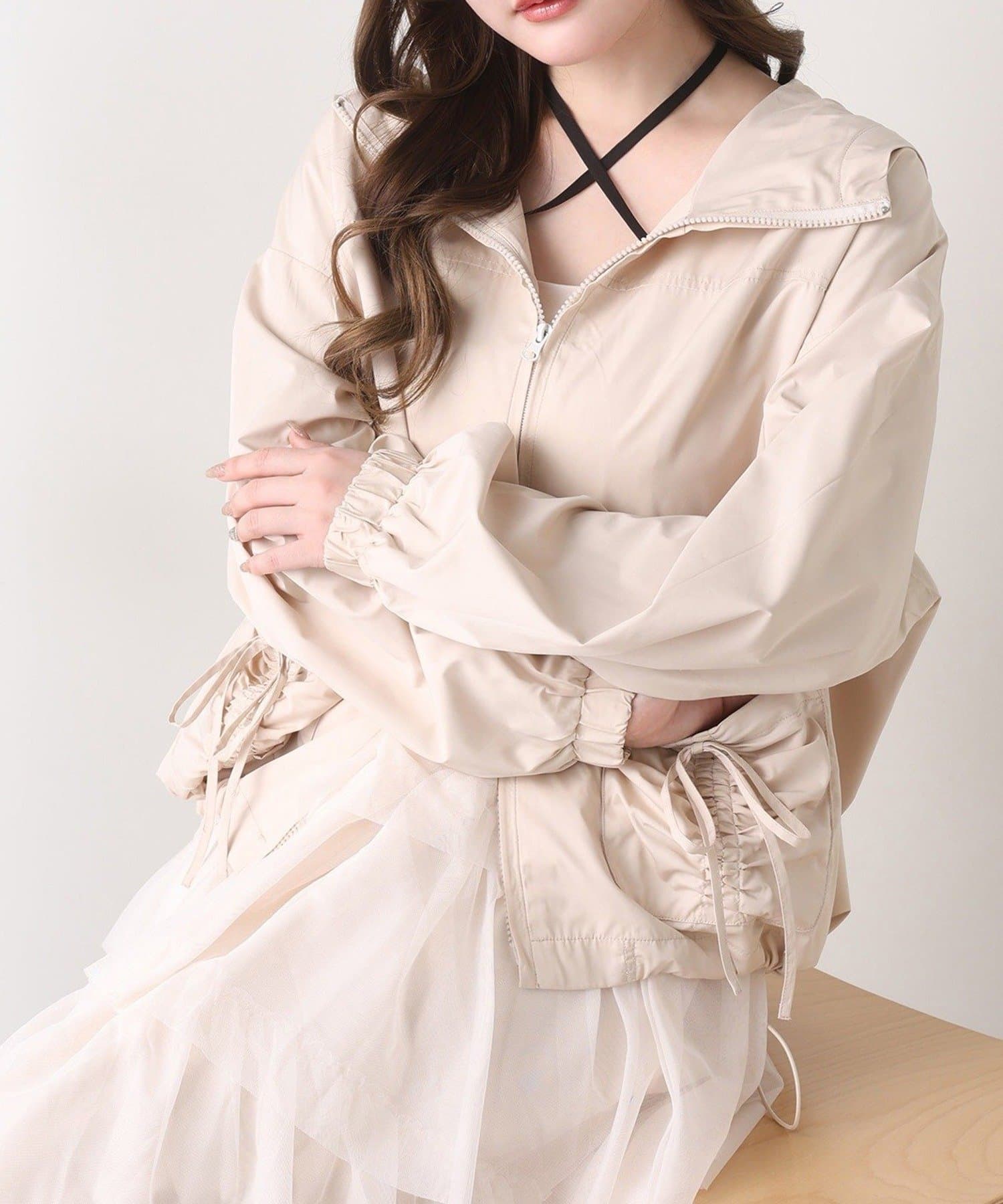 NICE CLAUP / OLIVE des OLIVE OUTLET(ナイスクラップ  / オリーブ デ オリーブ アウトレット) 【one after another】リボンブルゾン