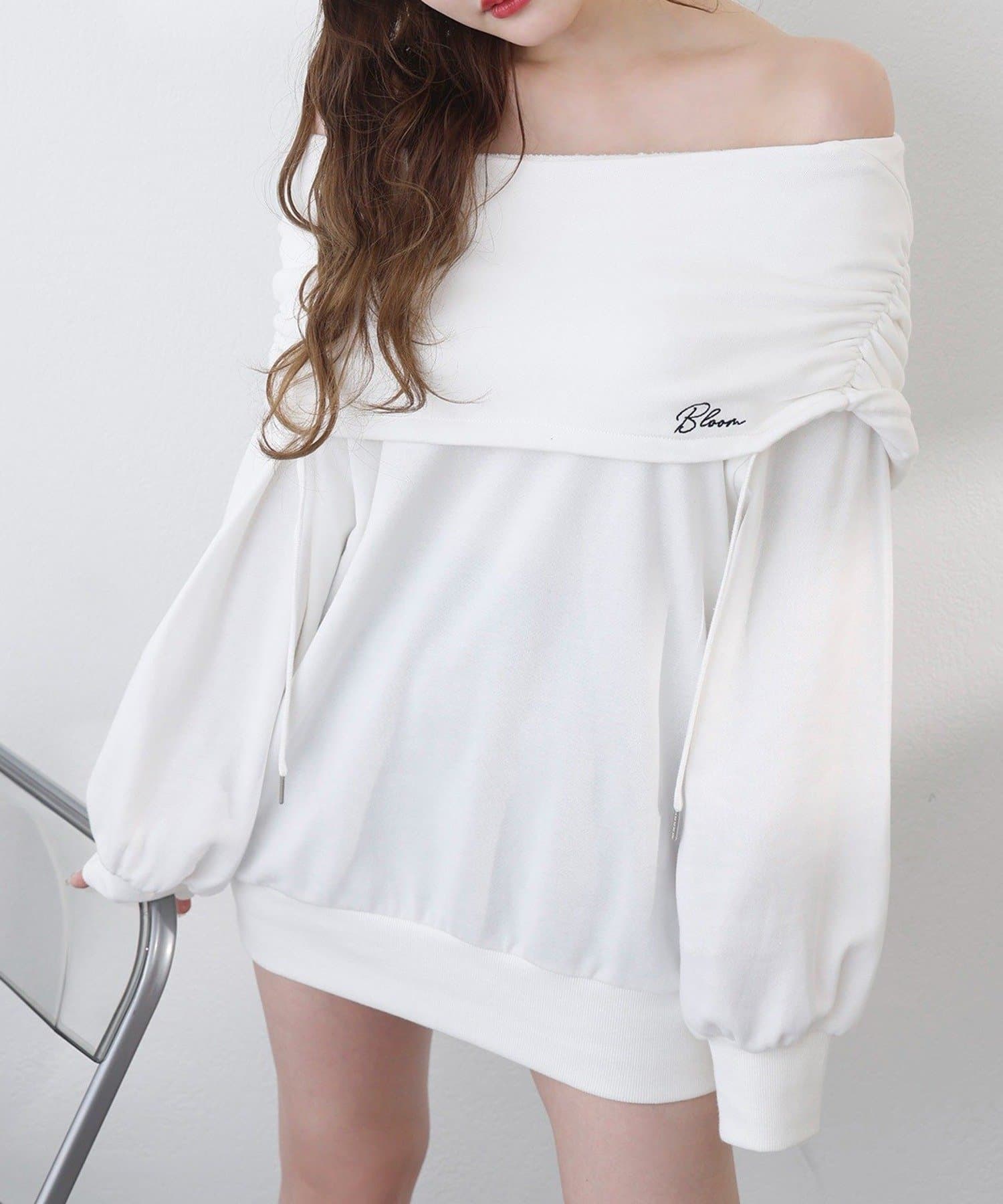 NICE CLAUP / OLIVE des OLIVE OUTLET(ナイスクラップ  / オリーブ デ オリーブ アウトレット) 【one after another】オフショルパーカーワンピ