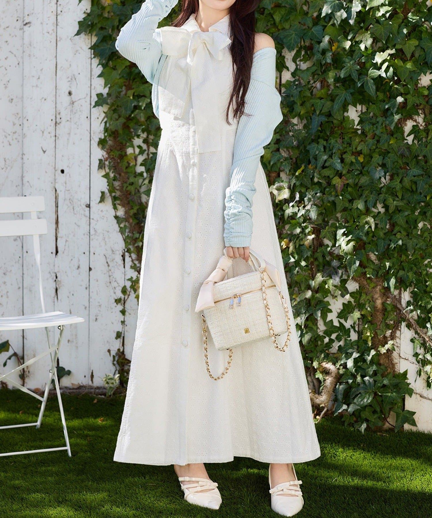 NICE CLAUP / OLIVE des OLIVE OUTLET(ナイスクラップ  / オリーブ デ オリーブ アウトレット) 【one after another】デニムコレロングワンピセット