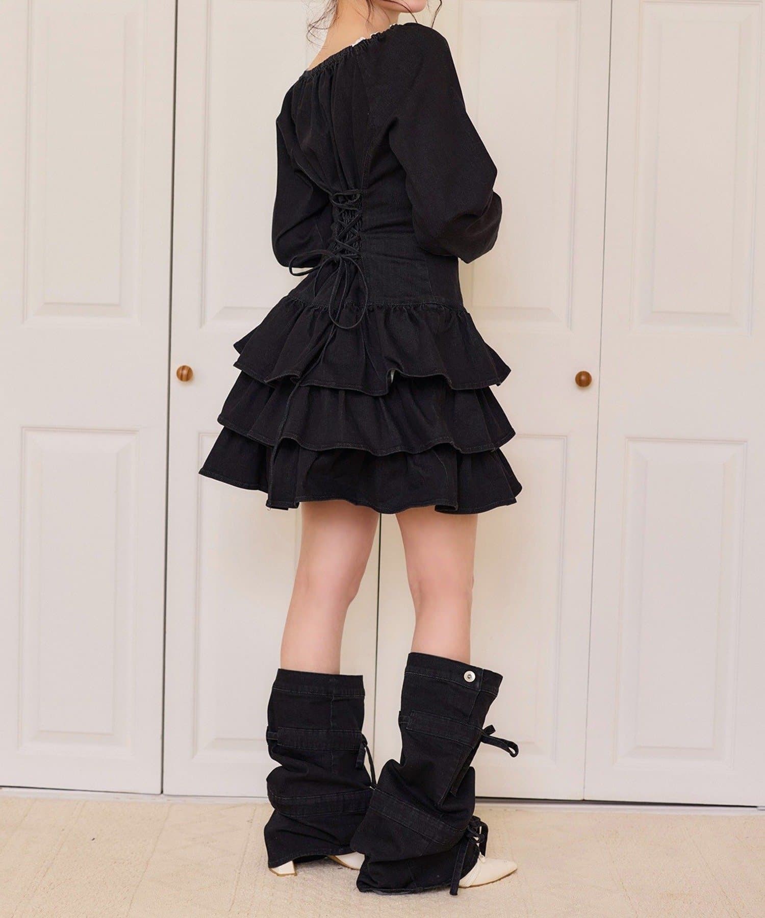 NICE CLAUP / OLIVE des OLIVE OUTLET(ナイスクラップ  / オリーブ デ オリーブ アウトレット) 【one after another】デニムコレミニワンピ