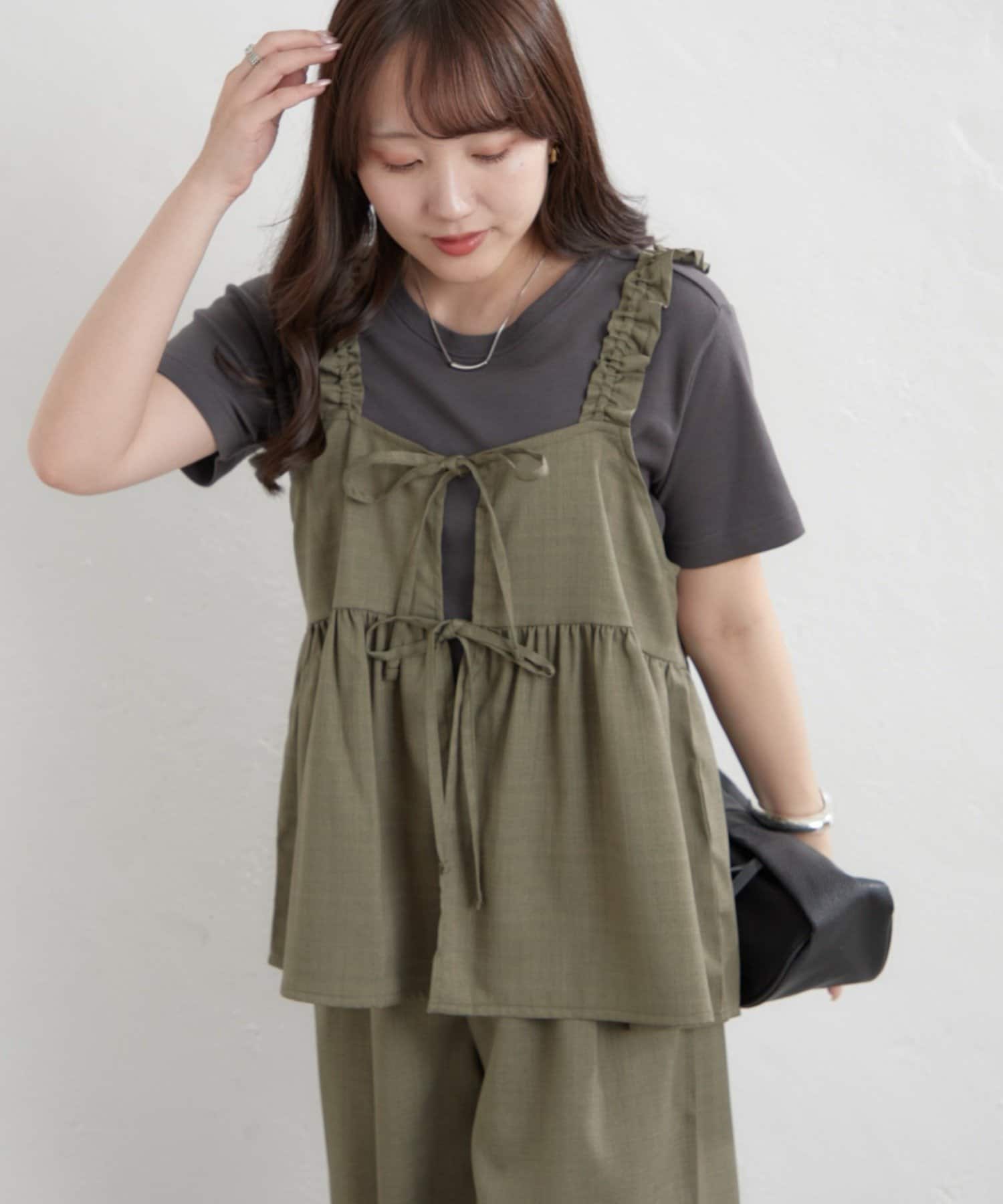 Remind me and forever(リマインドミーアンドフォーエバー) 【2枚SET】前リボンビスチェセットアップ