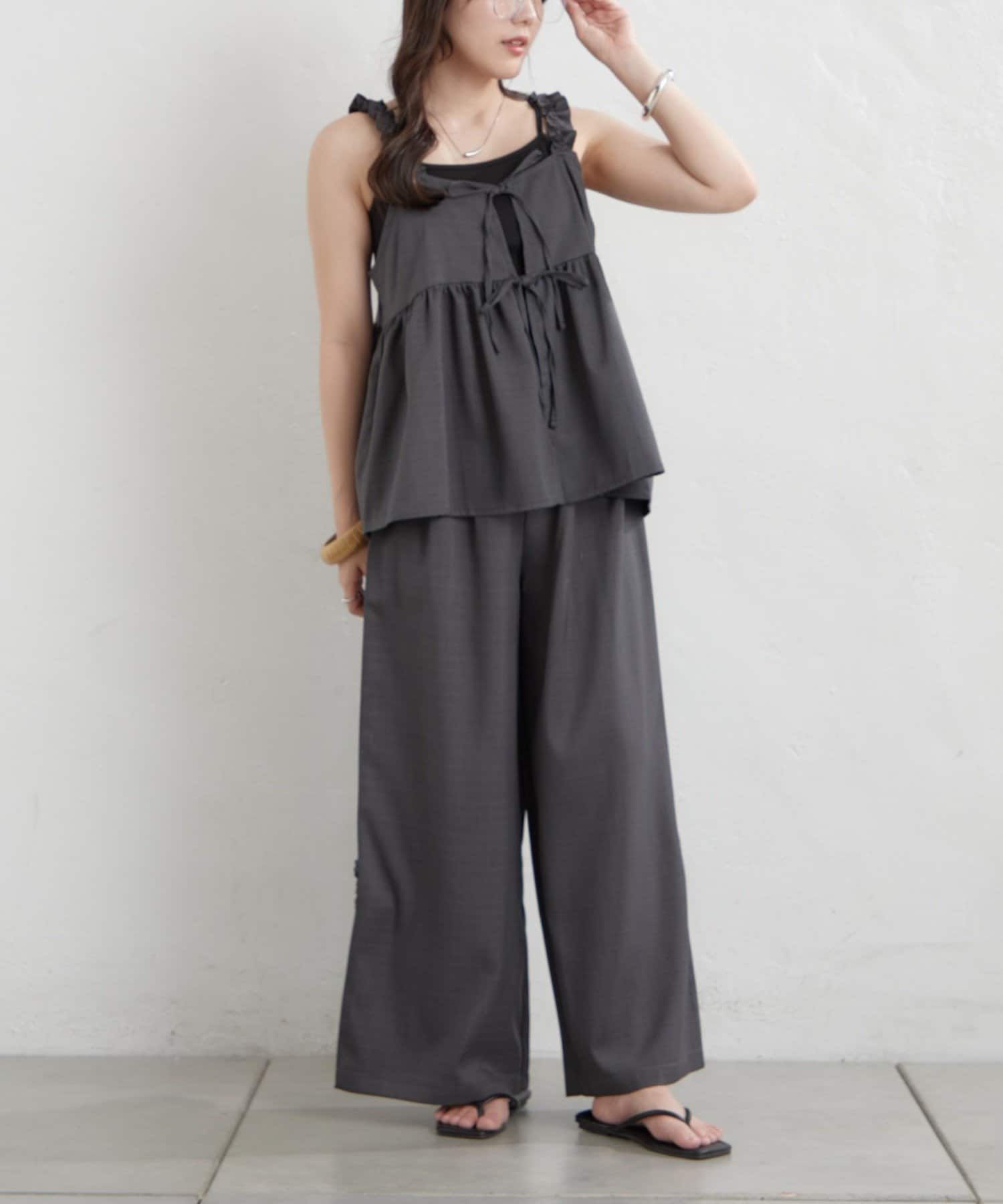 Remind me and forever(リマインドミーアンドフォーエバー) 【2枚SET】前リボンビスチェセットアップ