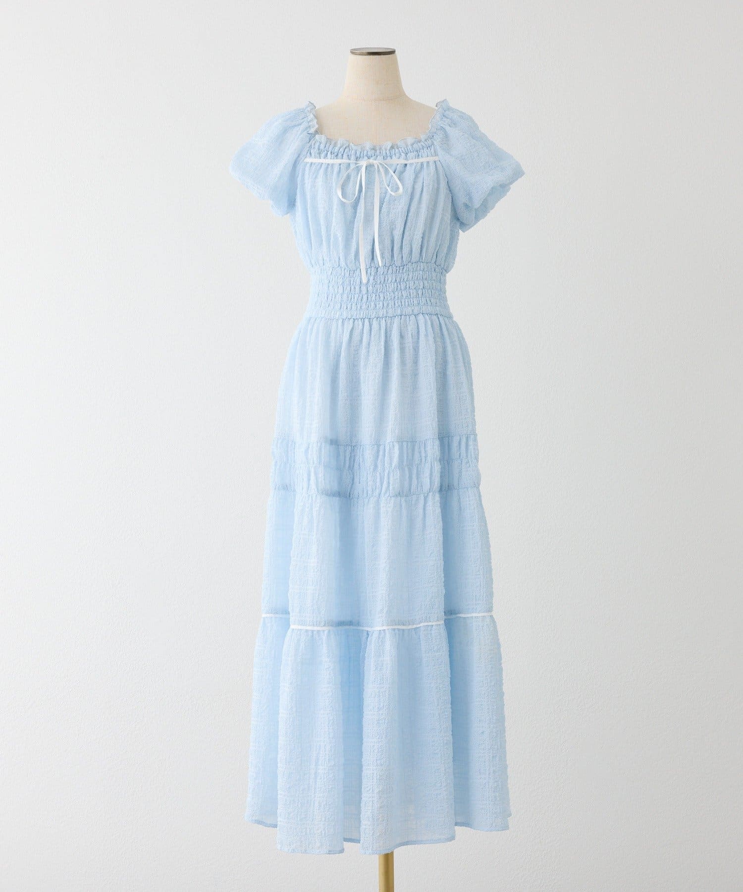 one after another NICE CLAUP(ワンアフターアナザー ナイスクラップ) ウエストシャーリングロングワンピース