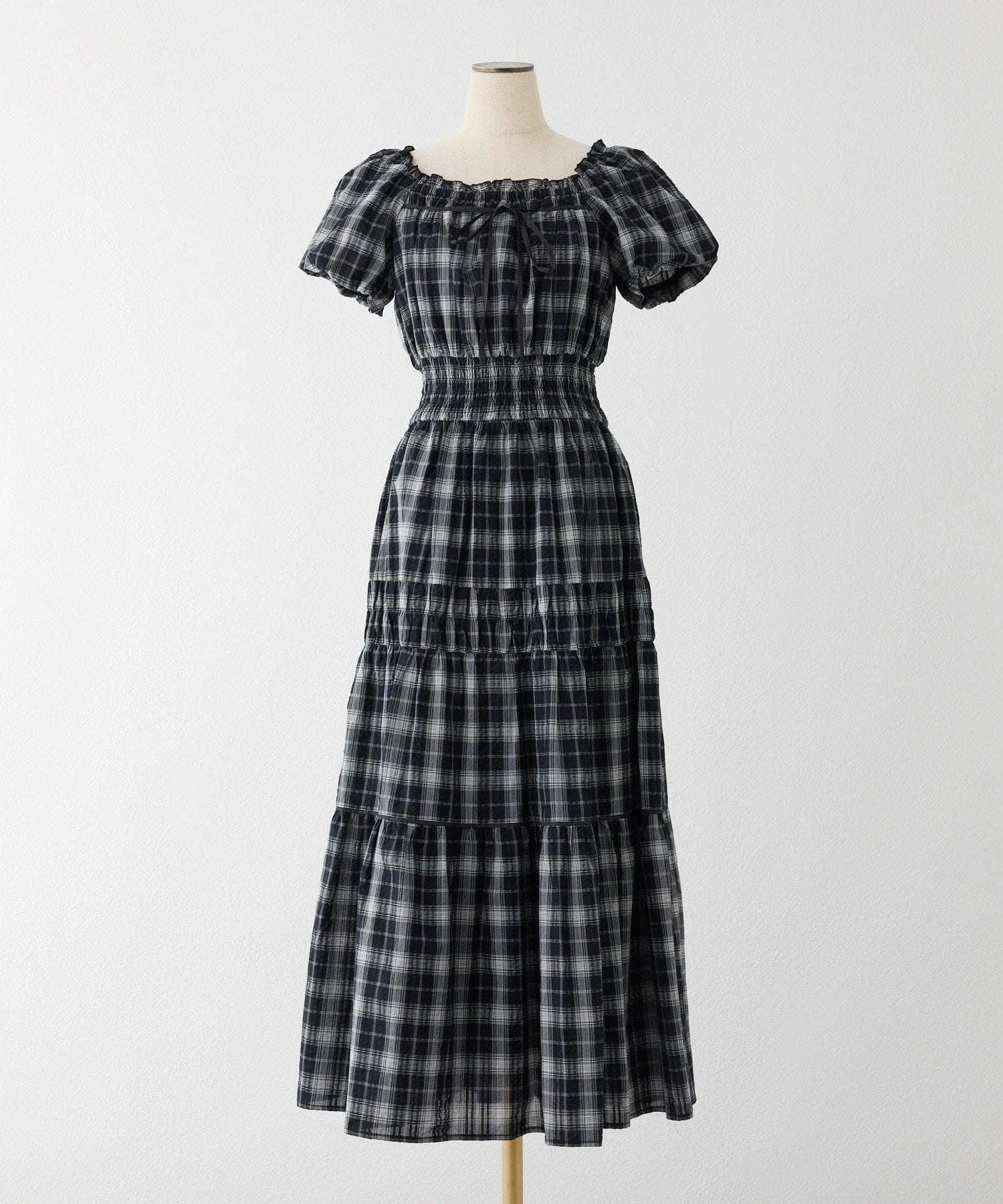 one after another NICE CLAUP(ワンアフターアナザー ナイスクラップ) ウエストシャーリングロングワンピース