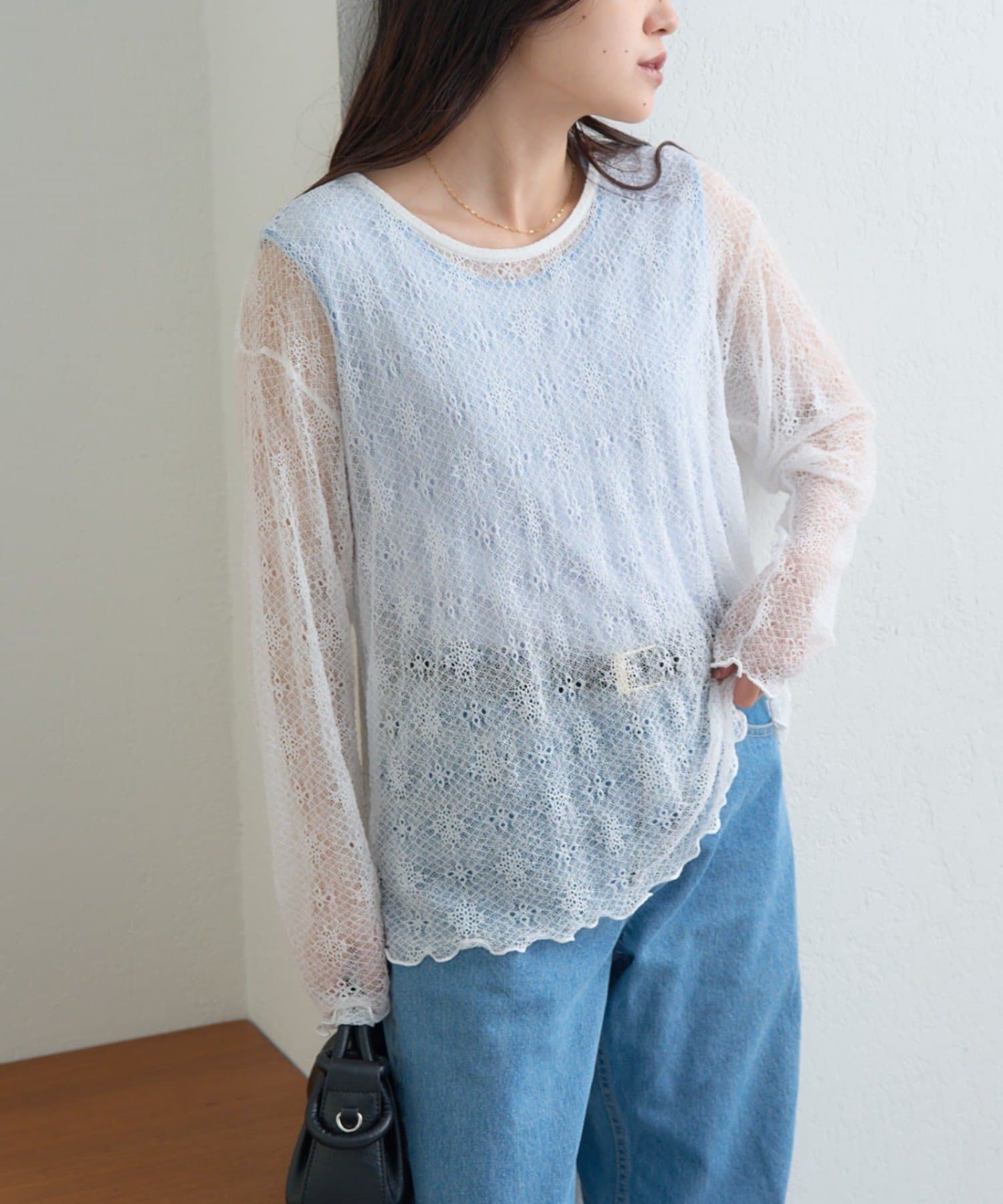 CIAOPANIC TYPY(チャオパニックティピー) レースクルーネックTee