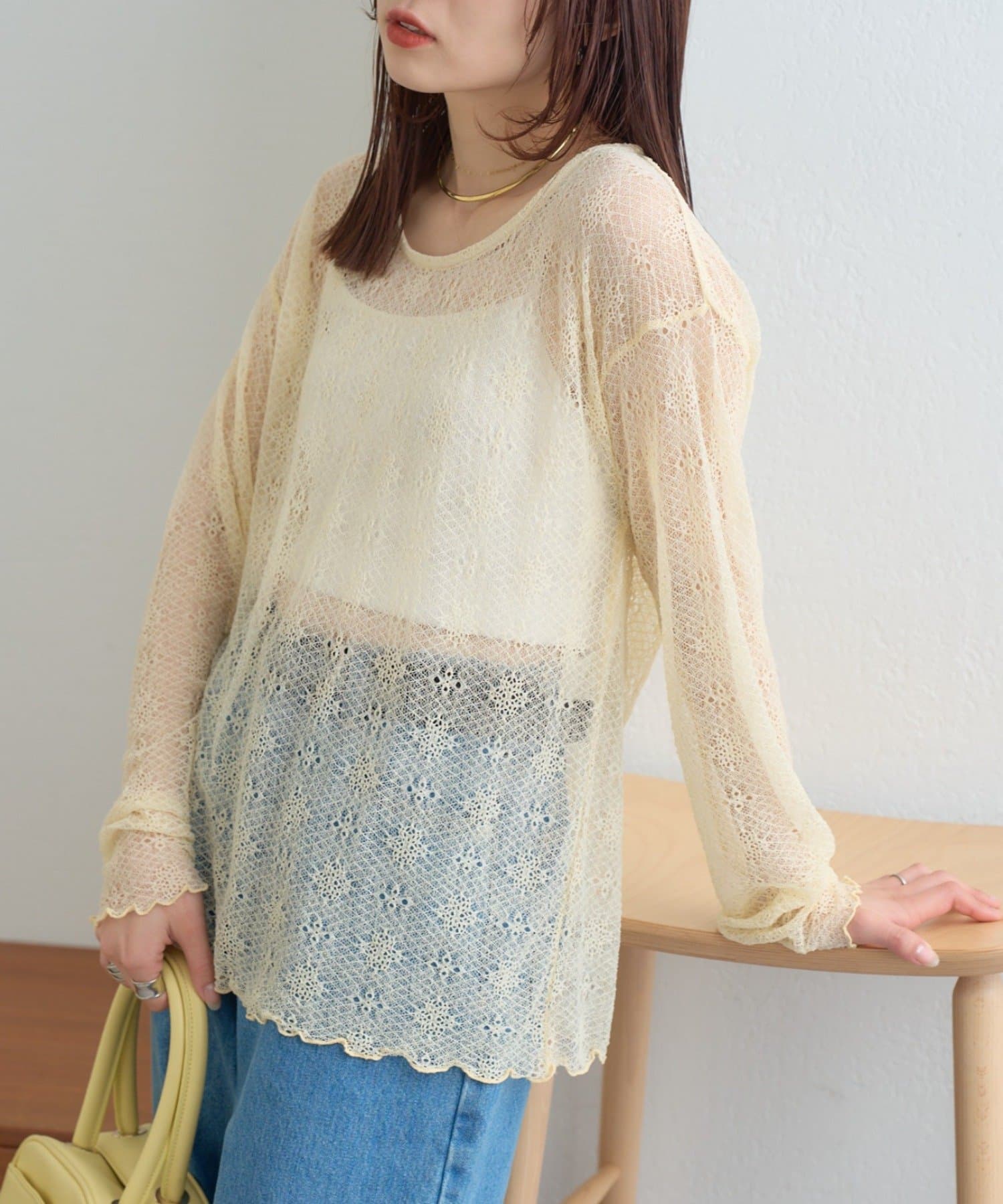 CIAOPANIC TYPY(チャオパニックティピー) レースクルーネックTee