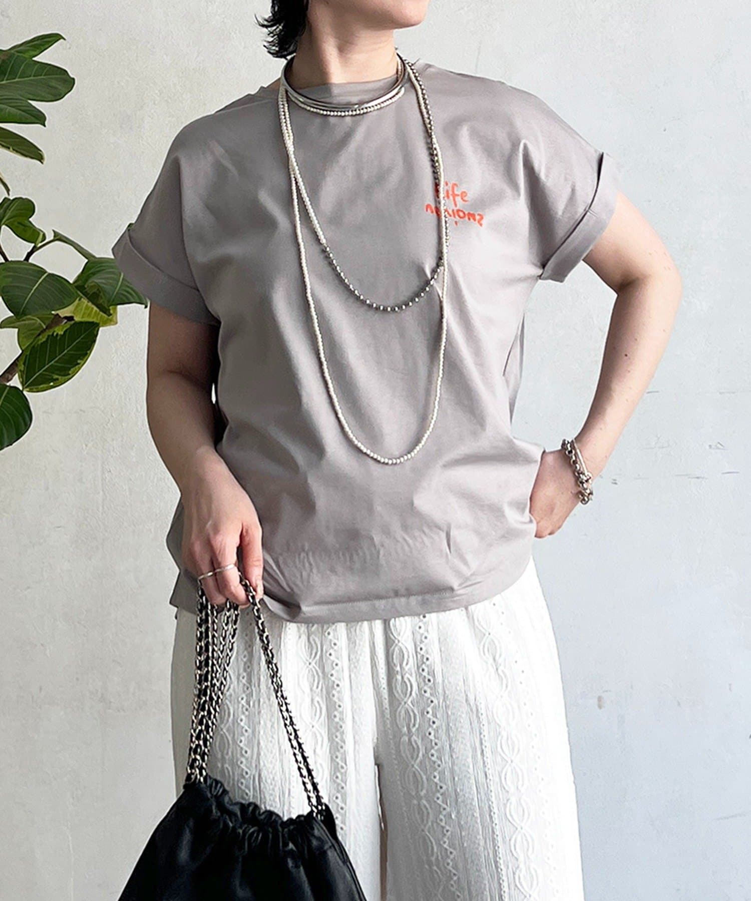 un dix cors(アンディコール) ドライタッチ胸元ロゴTEE