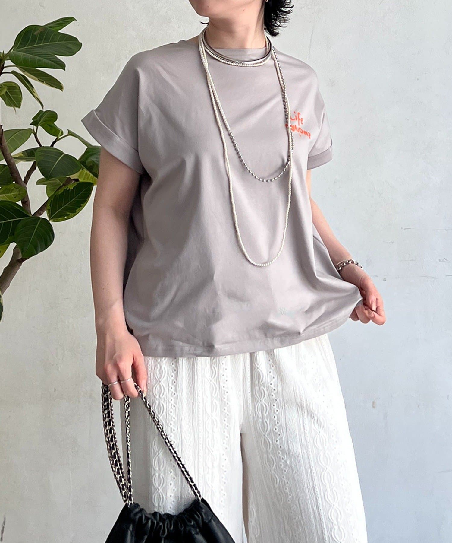 un dix cors(アンディコール) ドライタッチ胸元ロゴTEE