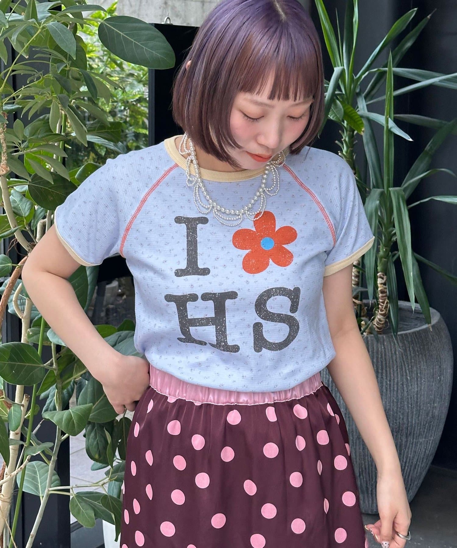 CIAOPANIC(チャオパニック) 【HELLO.SANFRANCISCO/ハローサンフランシスコ】ワッフルプリントTEE